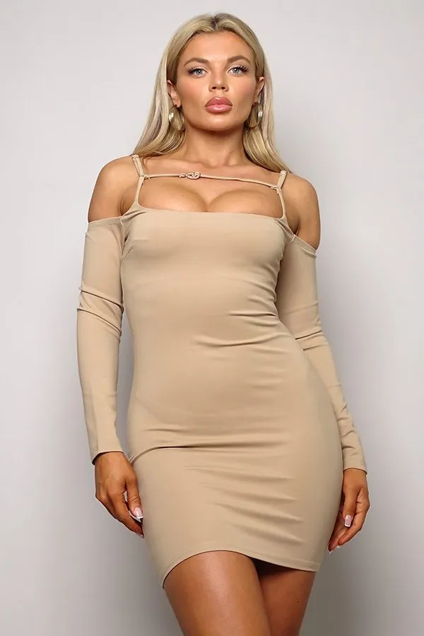 Long Sleeve Cold Shoulder Mini Dress