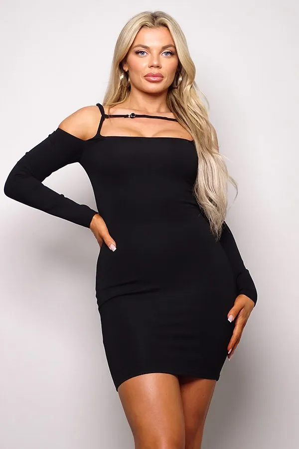 Long Sleeve Cold Shoulder Mini Dress