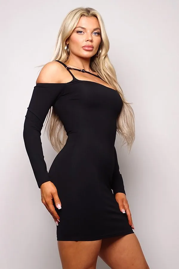 Long Sleeve Cold Shoulder Mini Dress