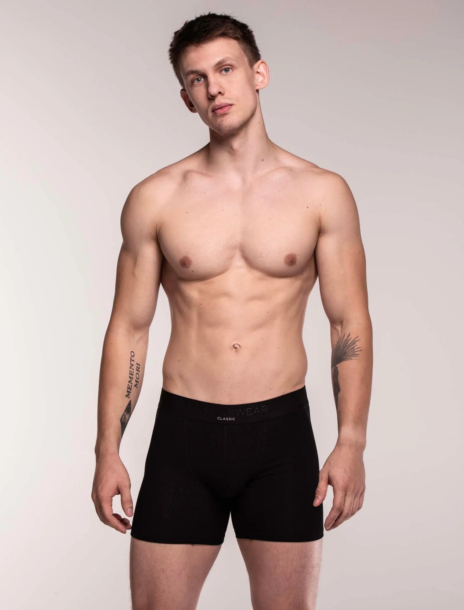 Mens Classic Ribbed Boxers - Black