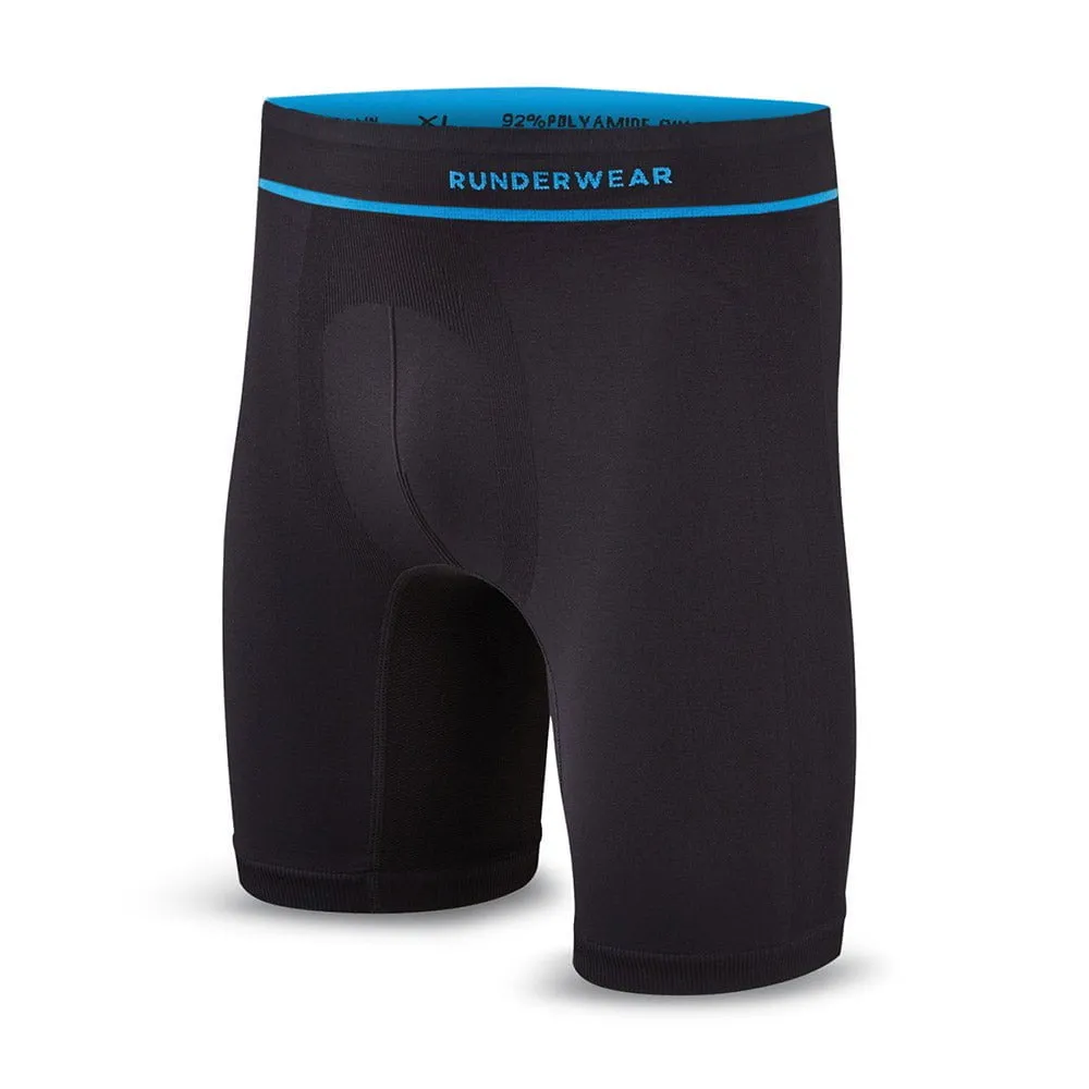 Men's Long Running Boxers - Black (Multibuy x3)