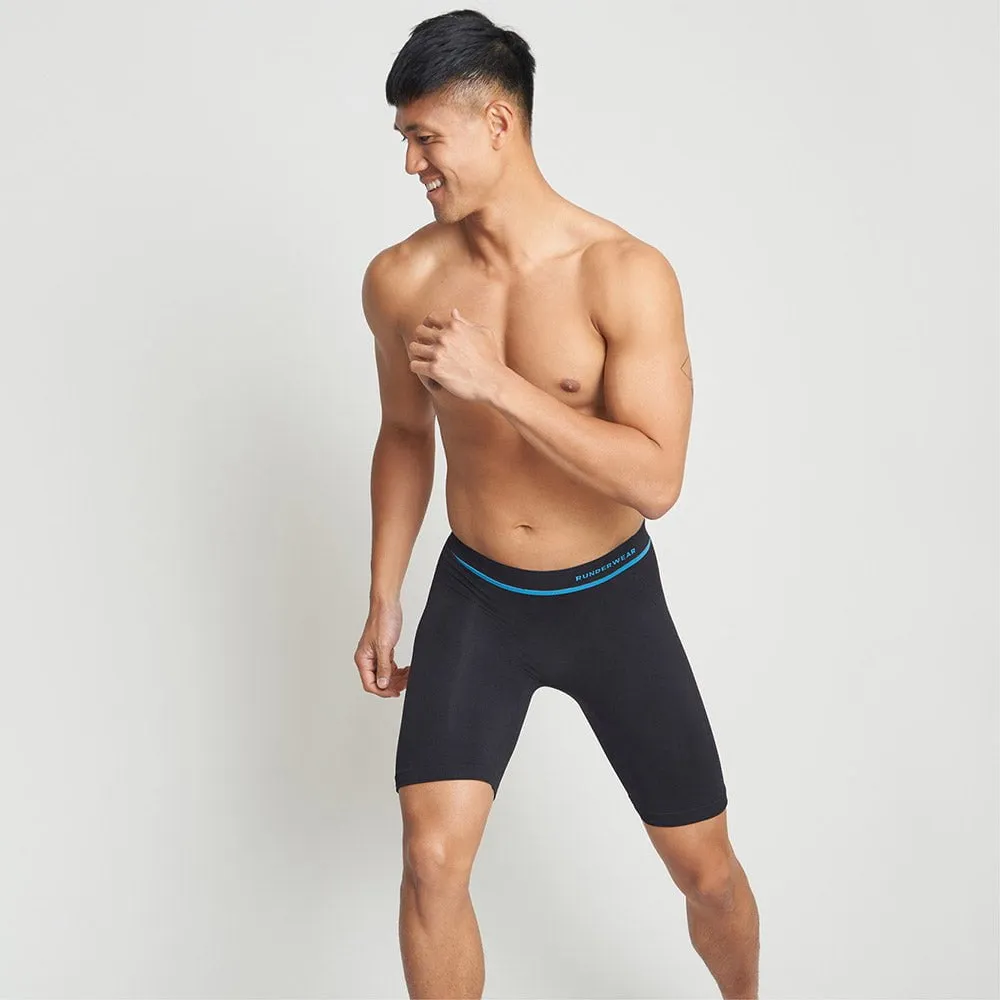 Men's Long Running Boxers - Black