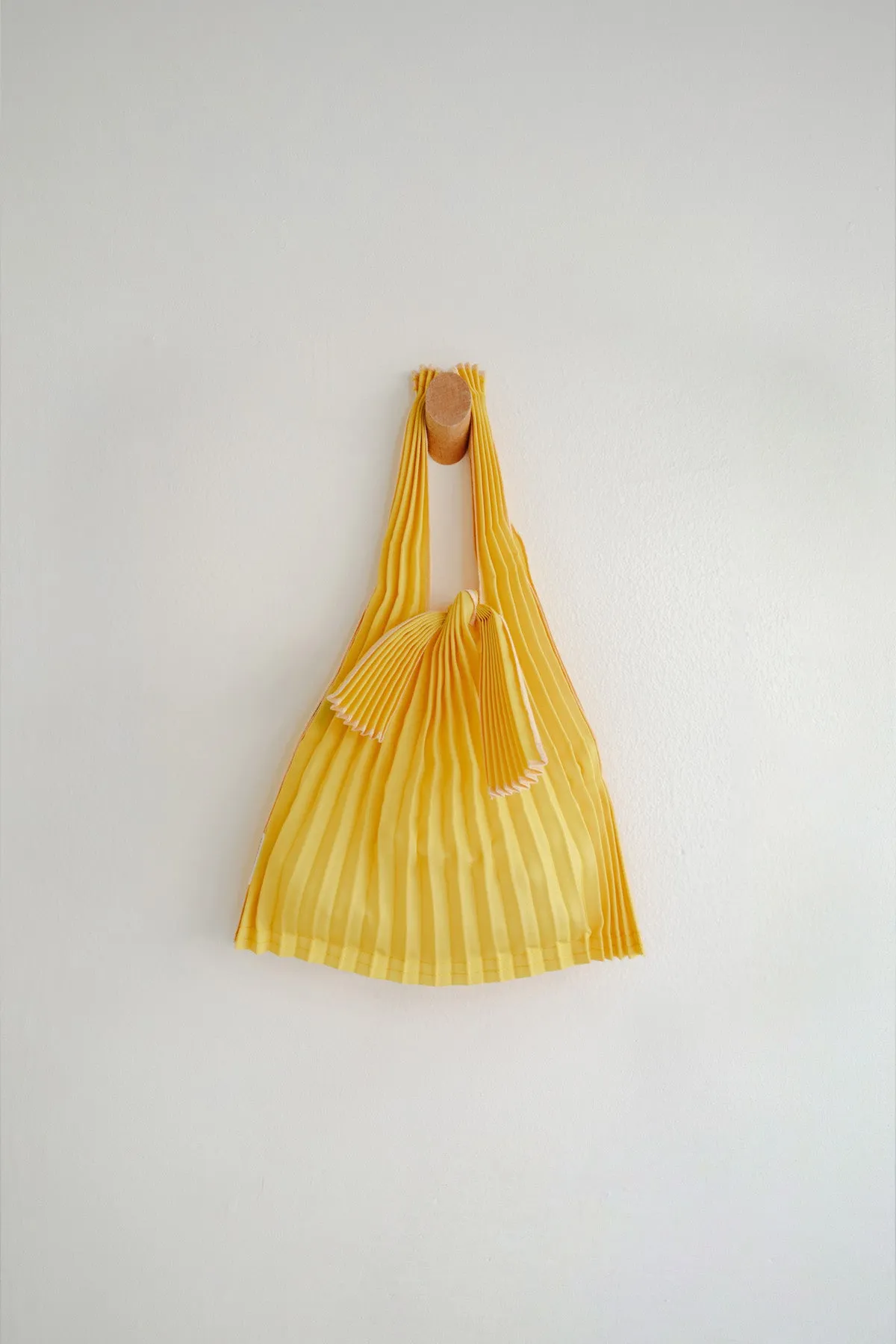 Mini Pleated Tote Bag - Yellow