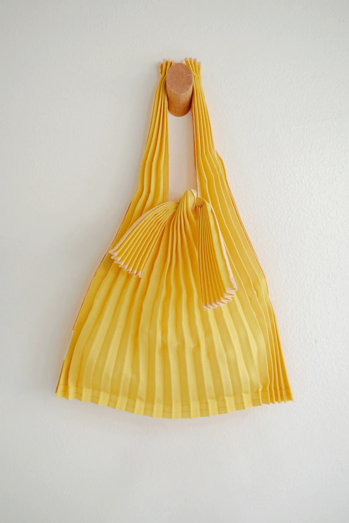 Mini Pleated Tote Bag - Yellow