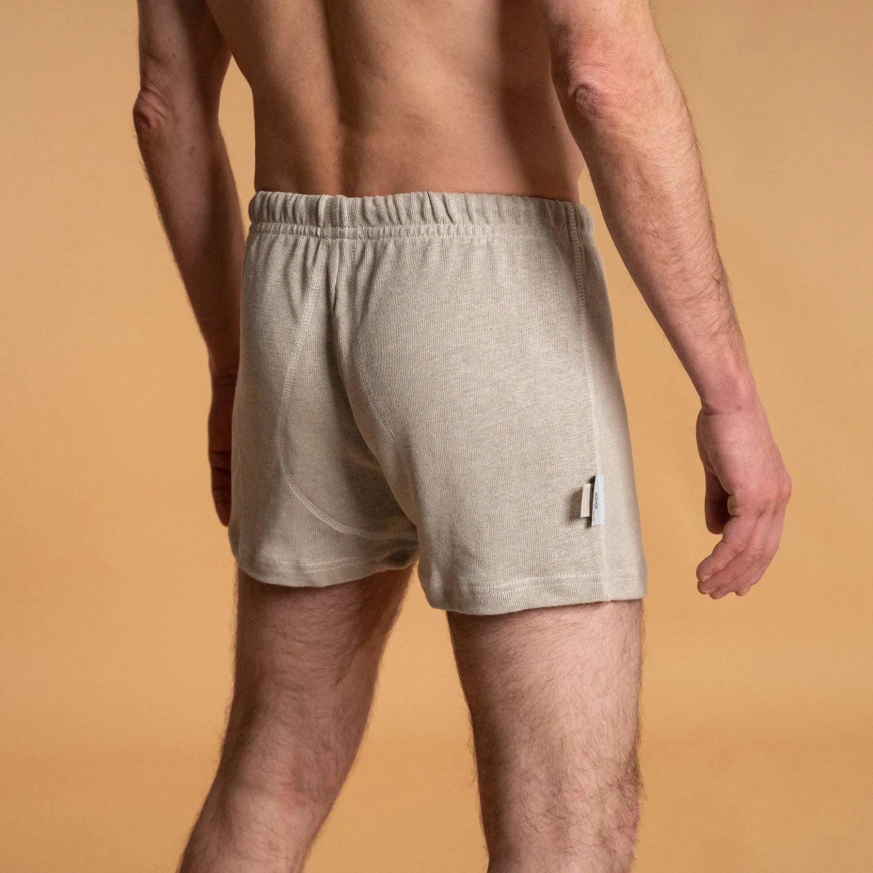 MOZART 100% Organic Linen Knit Boxers (OC Thread, No Polyester, No Nylon, No Synthetics) (Organic Elastic Option, 100% Biodegradable)