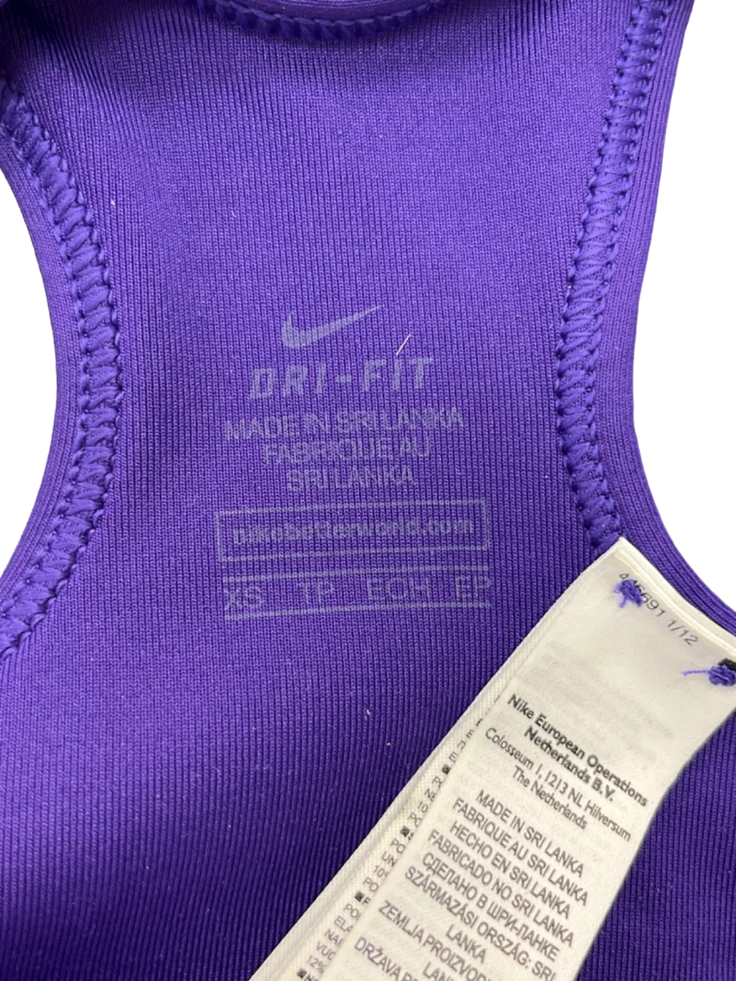 Nike Purple Sports Bra UK M