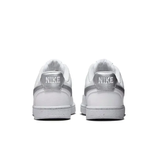 Nike Women's Court Vision Low Shoes - White / Metallic Silver