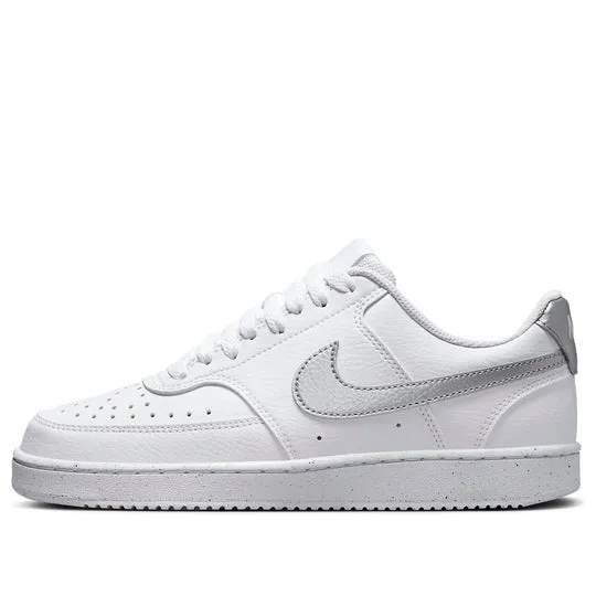 Nike Women's Court Vision Low Shoes - White / Metallic Silver