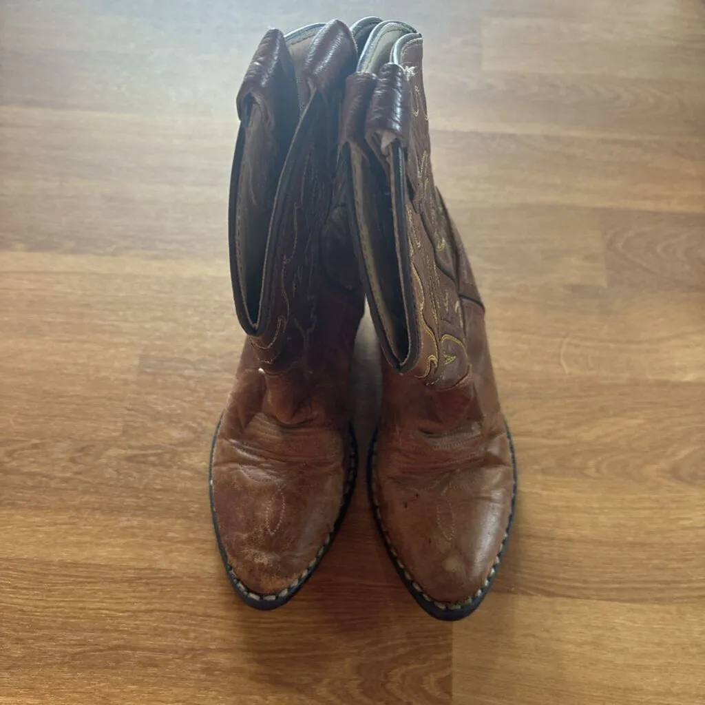 Old West Brown Cowboy Boots - 10