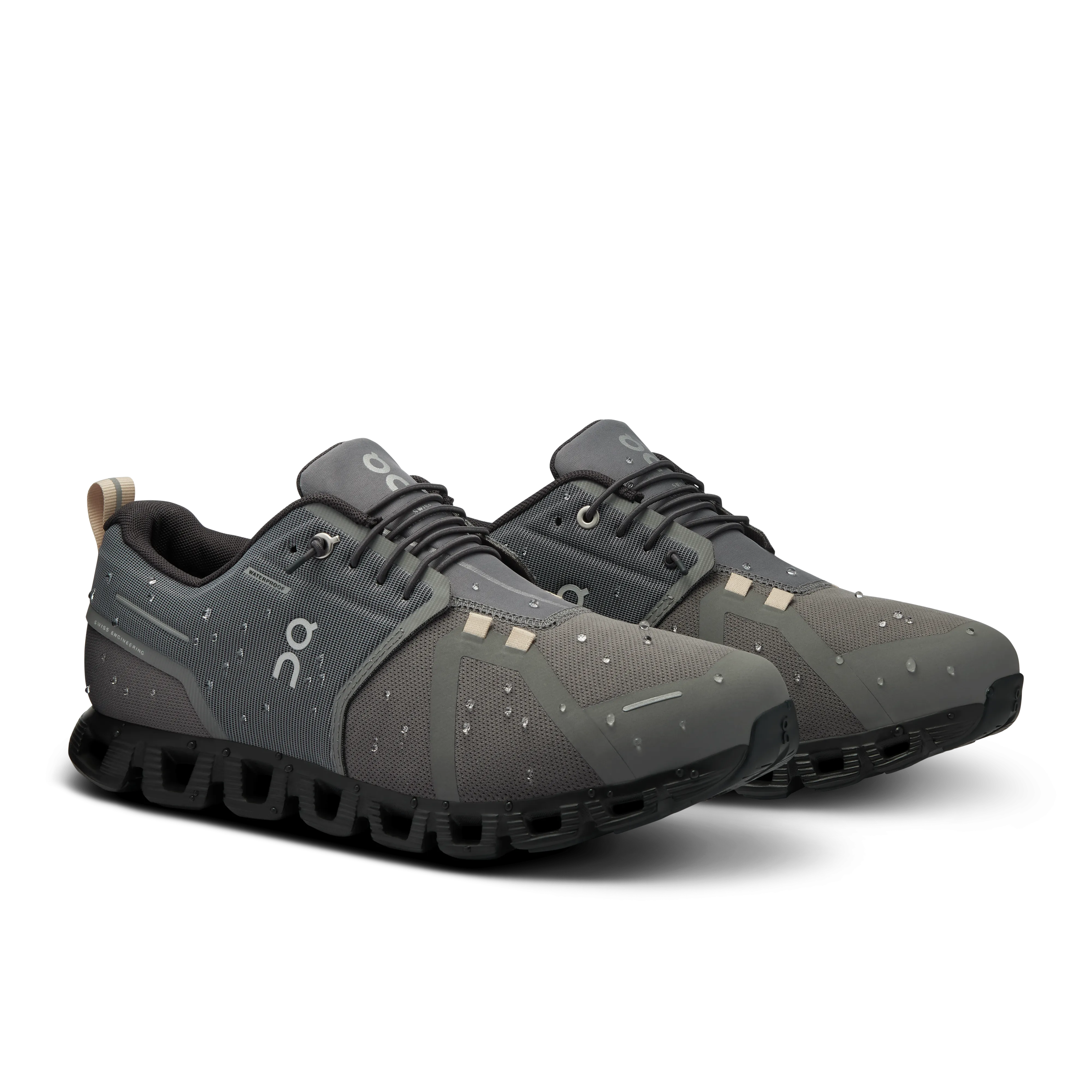 On Running Men's Cloud 5 Waterproof Shoes - Asphalt / Magnet