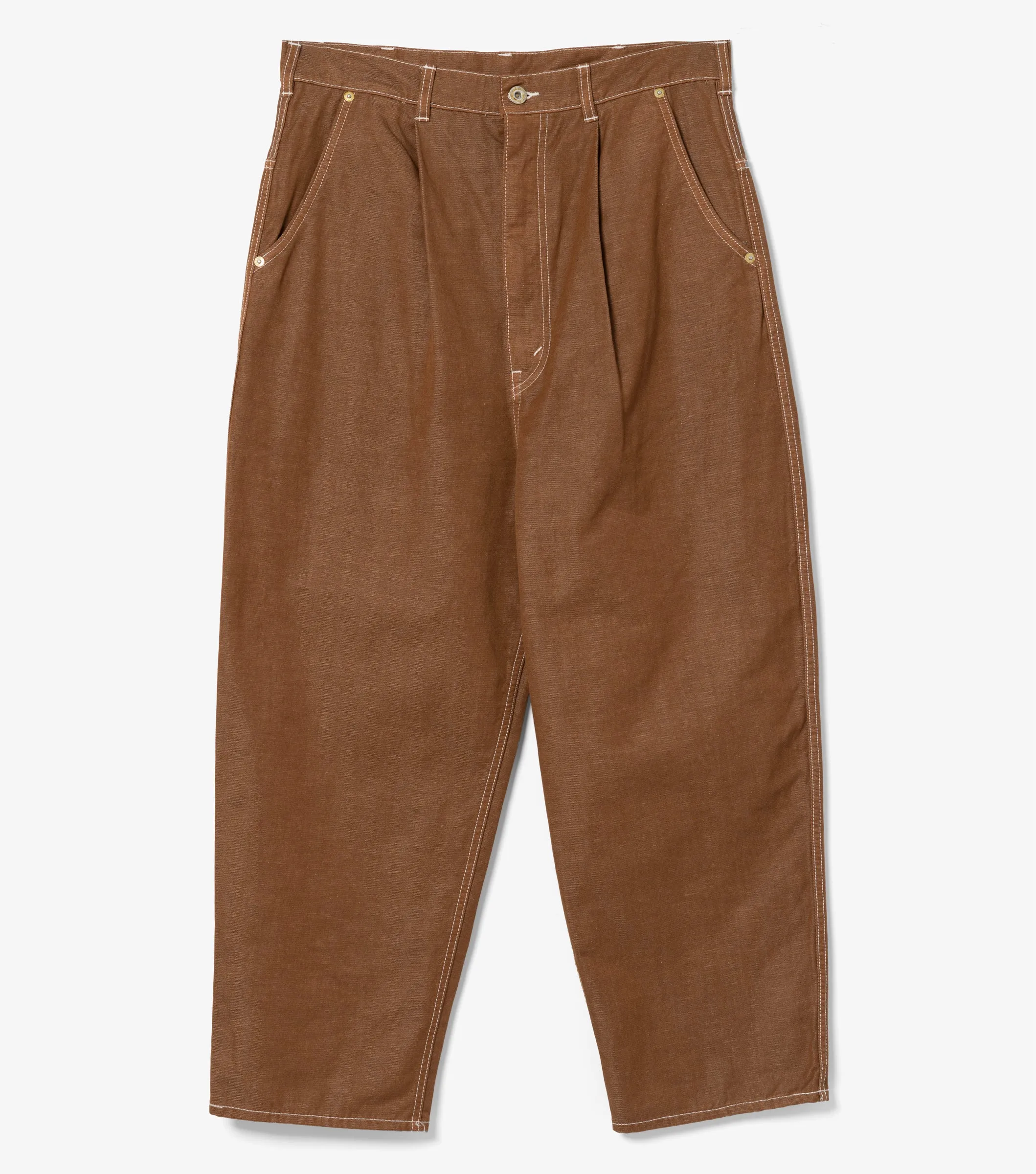 Pleated Work Pants (Brown)