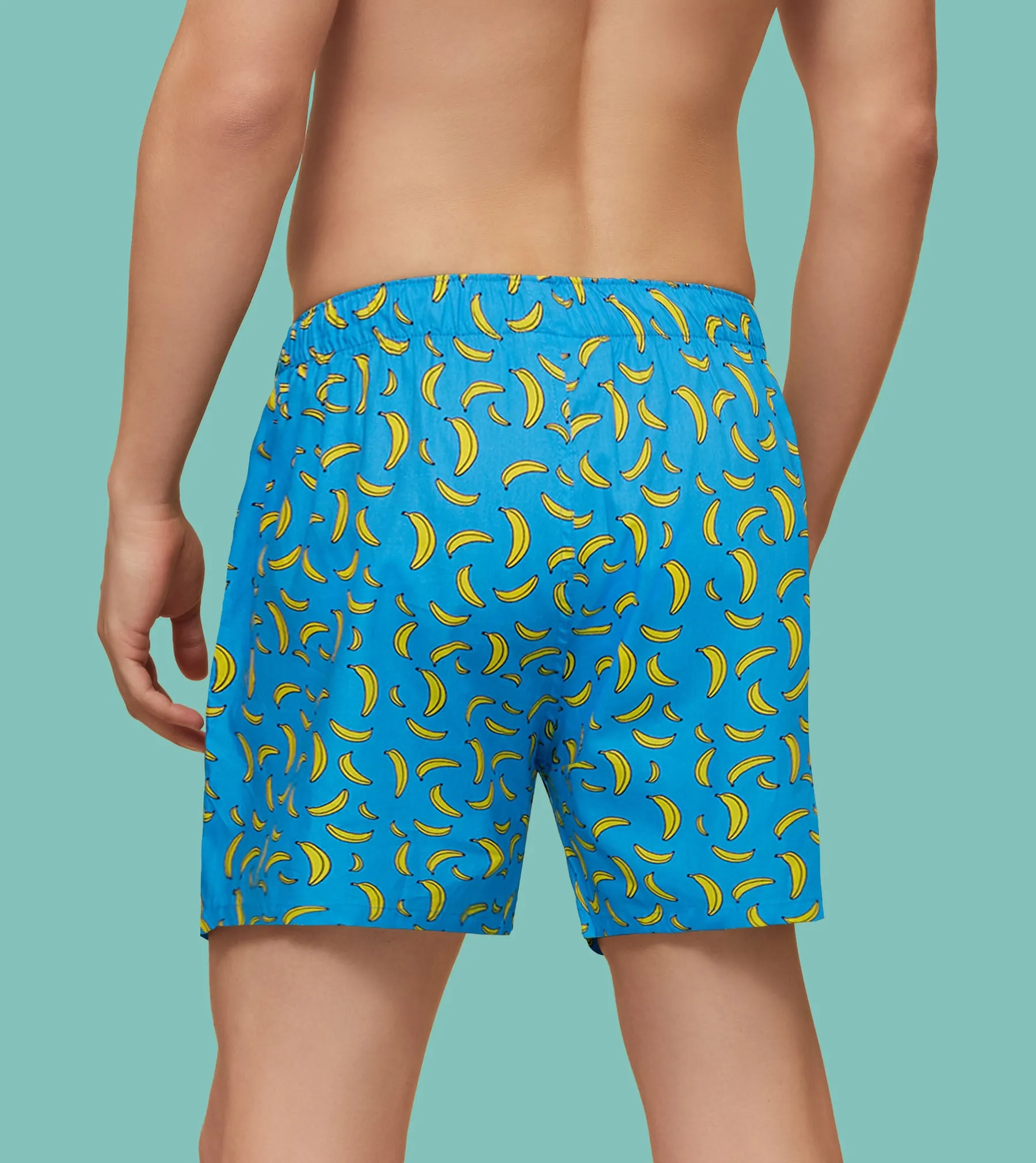 Remix Cotton Boxers Banana Blue