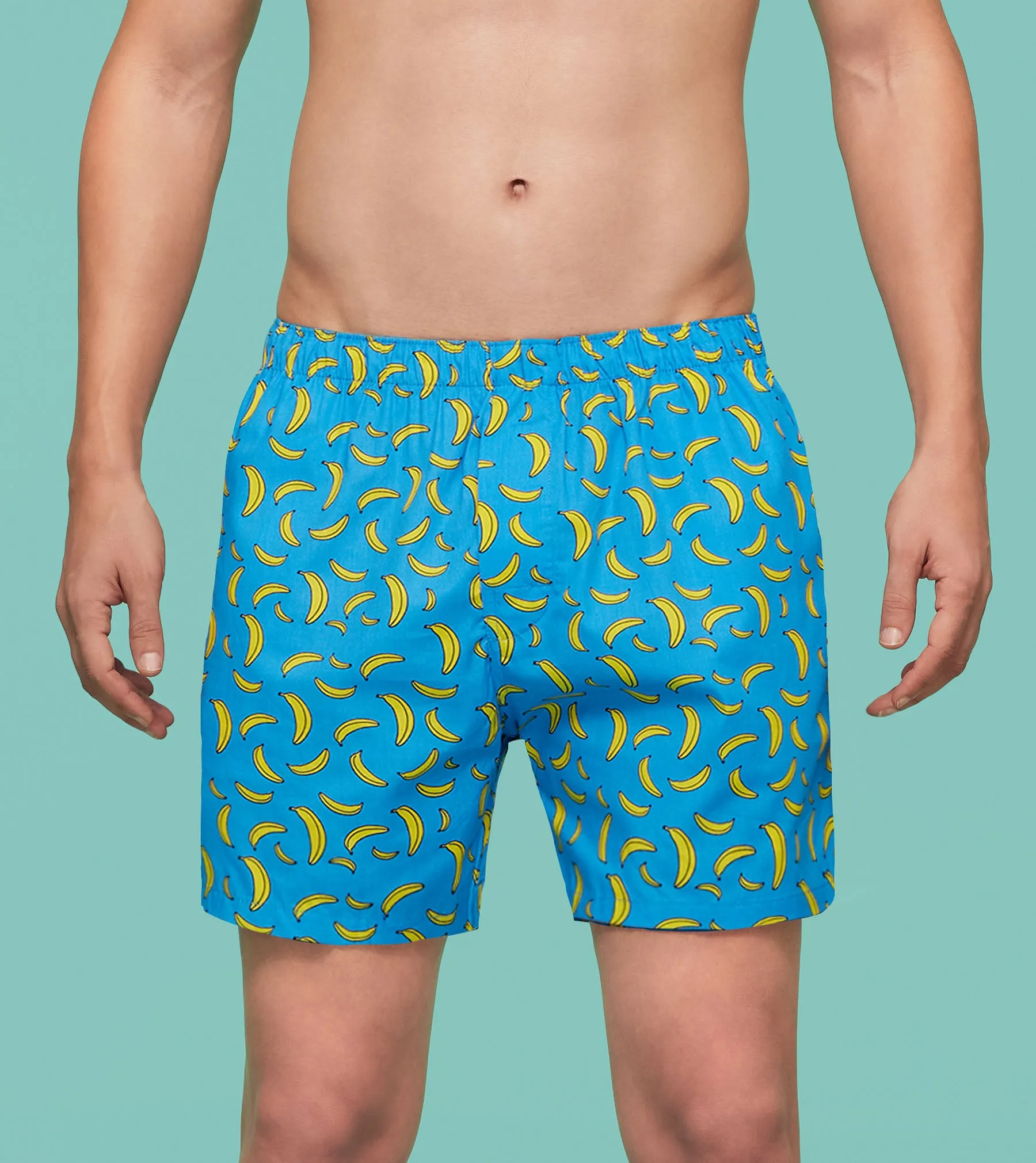 Remix Cotton Boxers Banana Blue