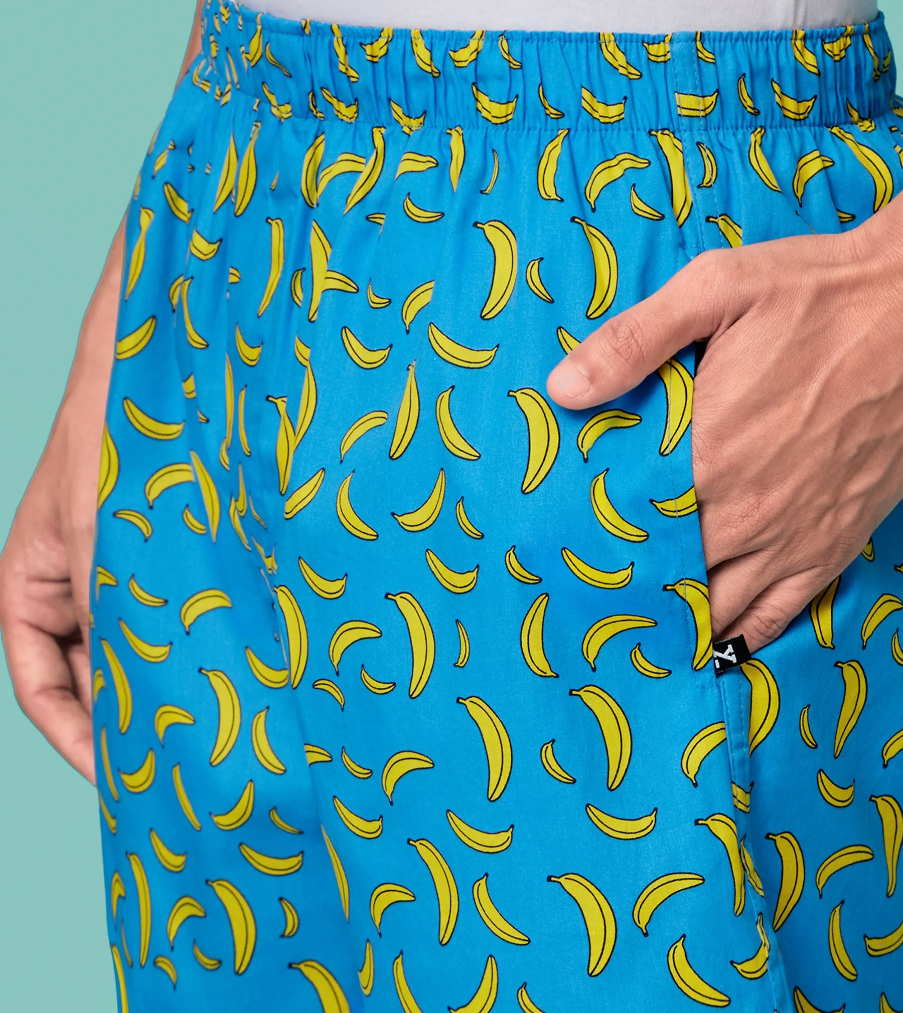 Remix Cotton Boxers Banana Blue