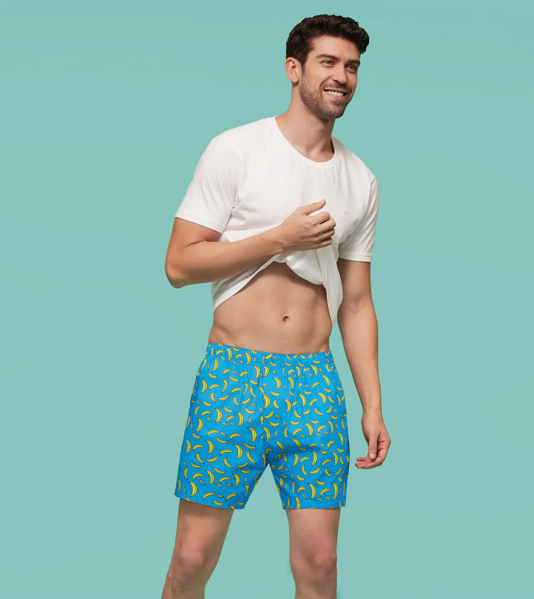 Remix Cotton Boxers Banana Blue