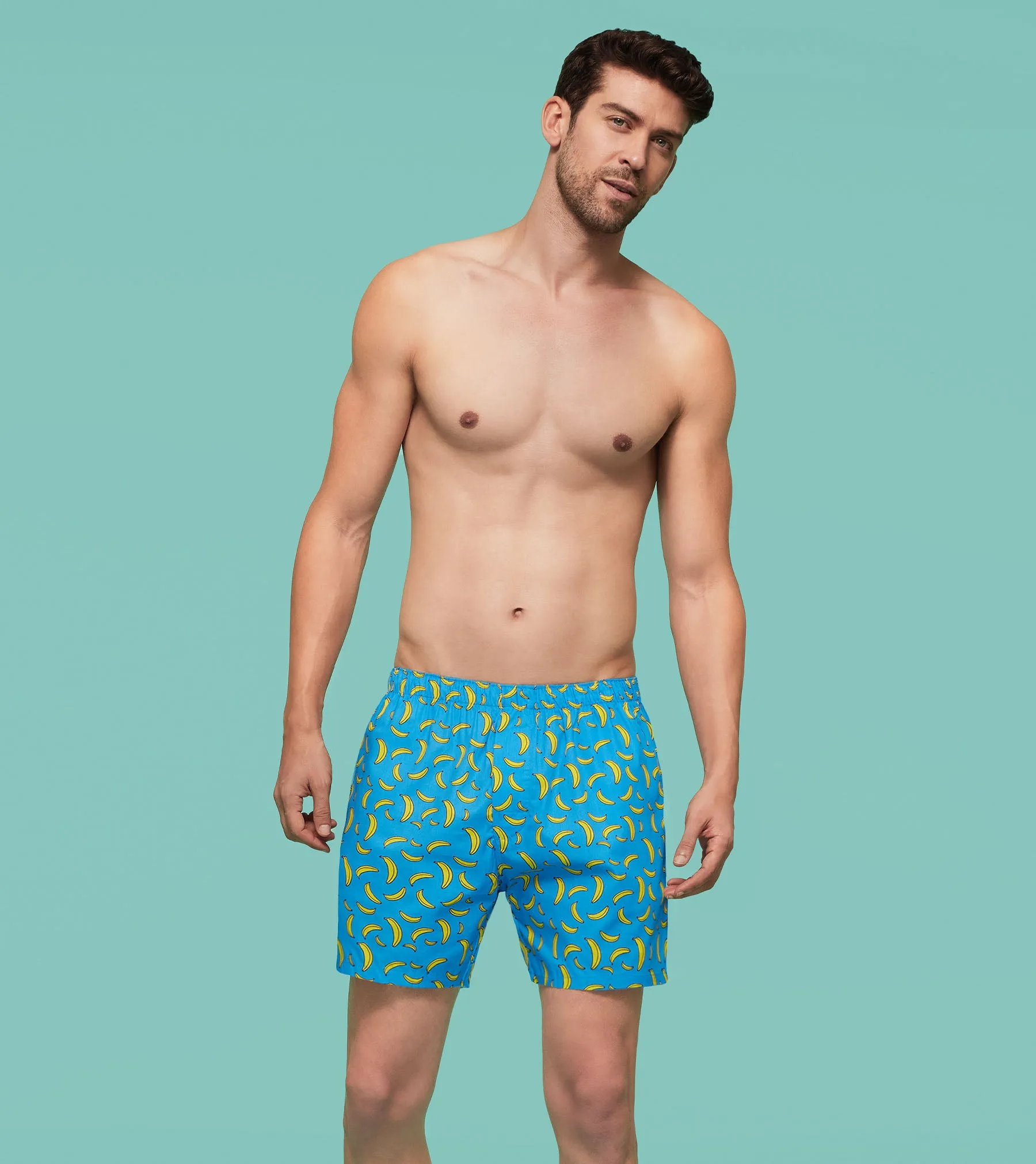 Remix Cotton Boxers Banana Blue