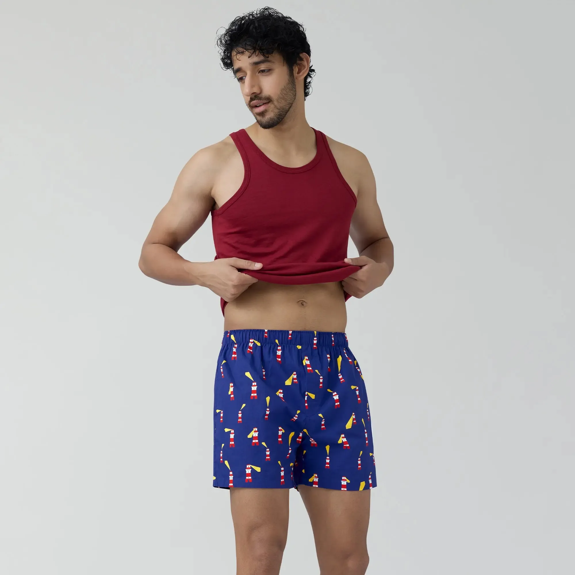 Remix Cotton Boxers Lighthouse Blue