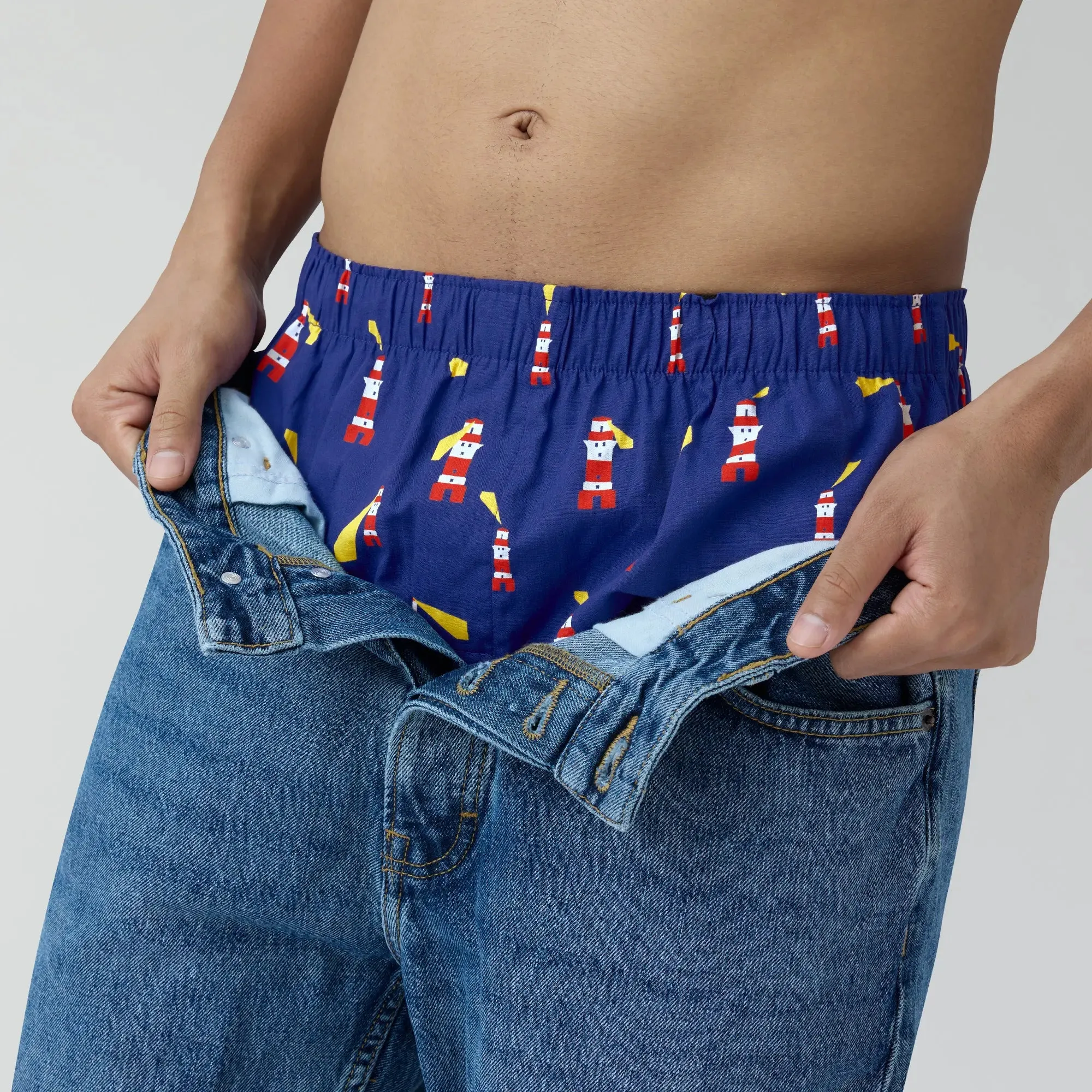 Remix Cotton Boxers Lighthouse Blue