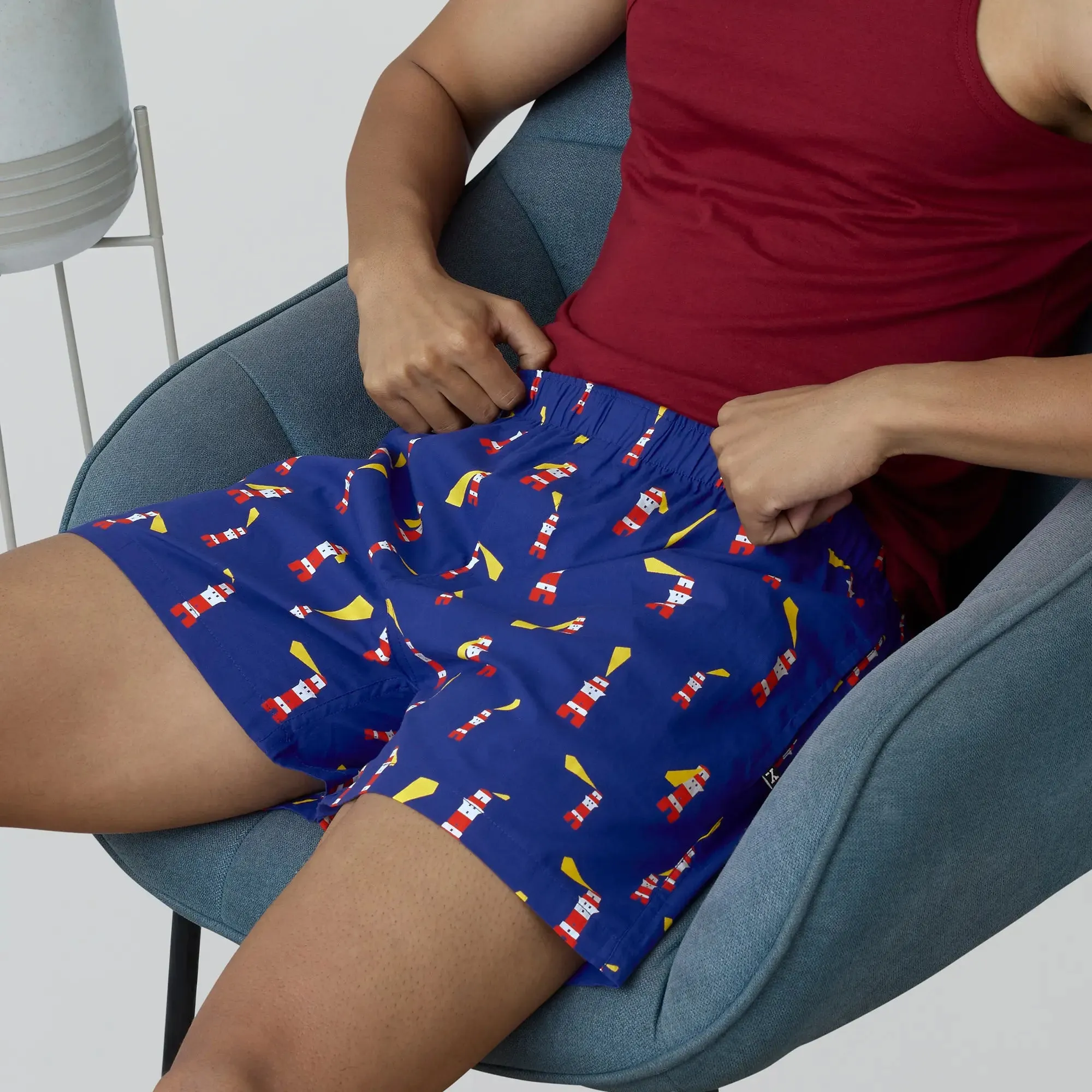 Remix Cotton Boxers Lighthouse Blue