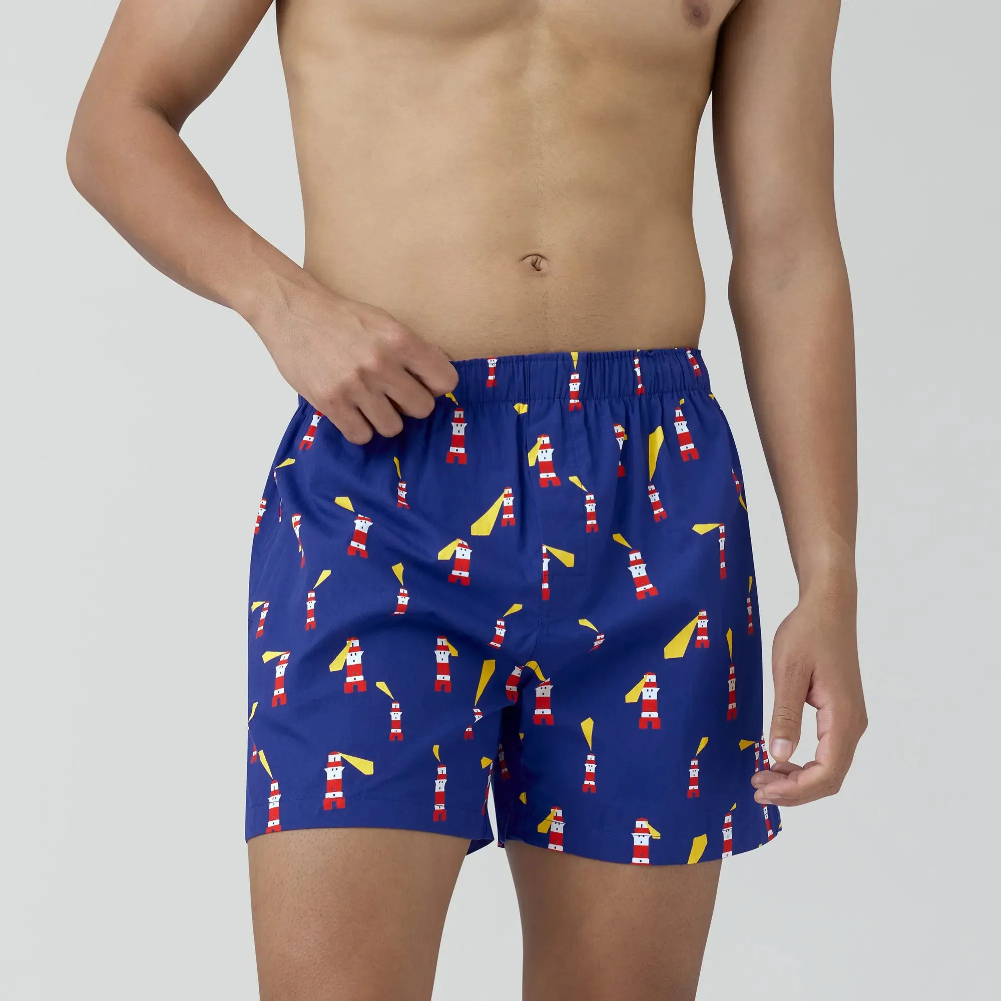 Remix Cotton Boxers Lighthouse Blue