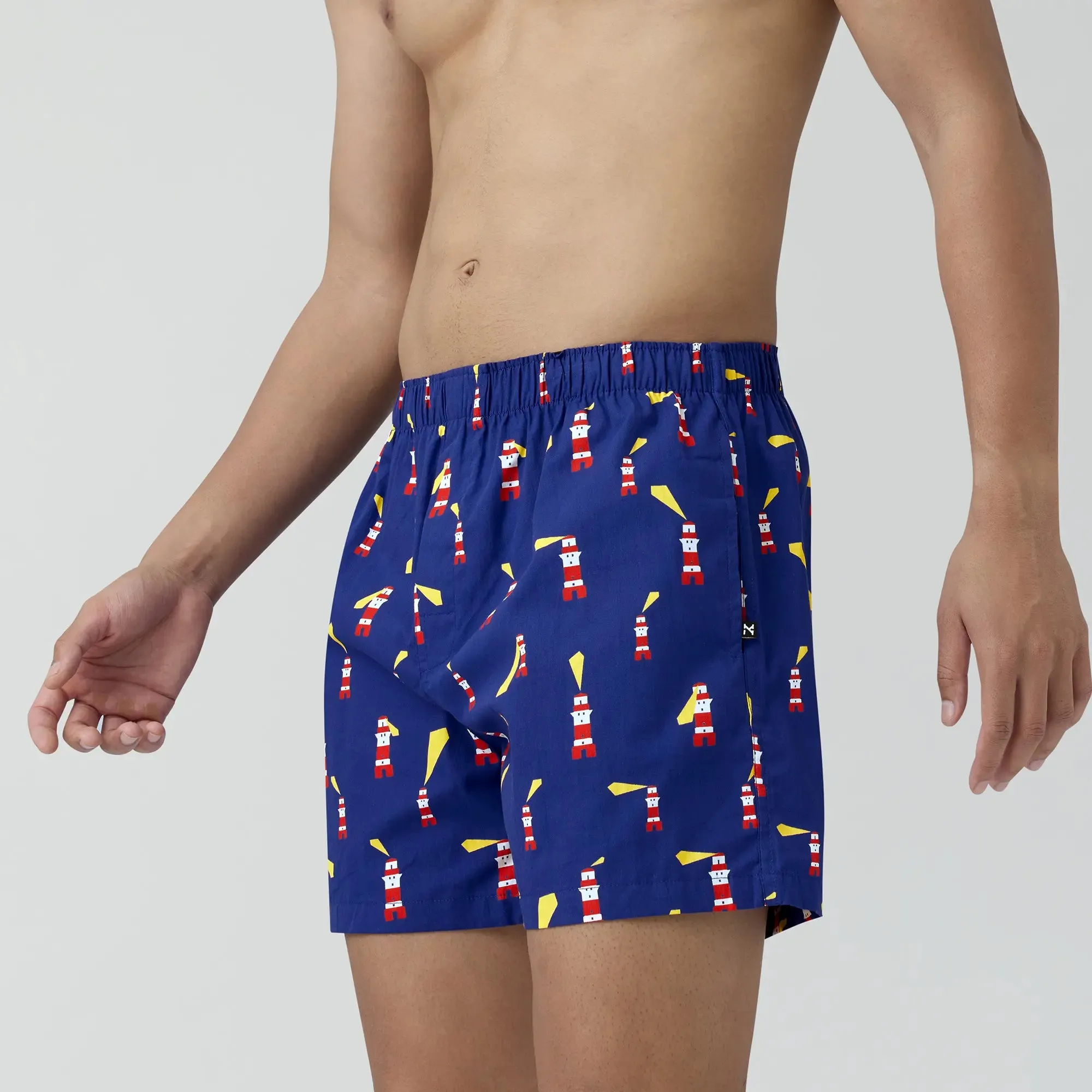 Remix Cotton Boxers Lighthouse Blue