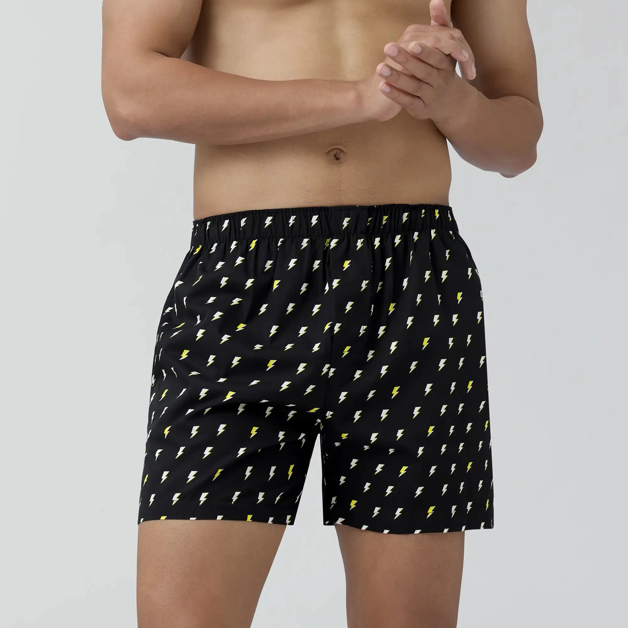 Remix Cotton Boxers Lightning Black