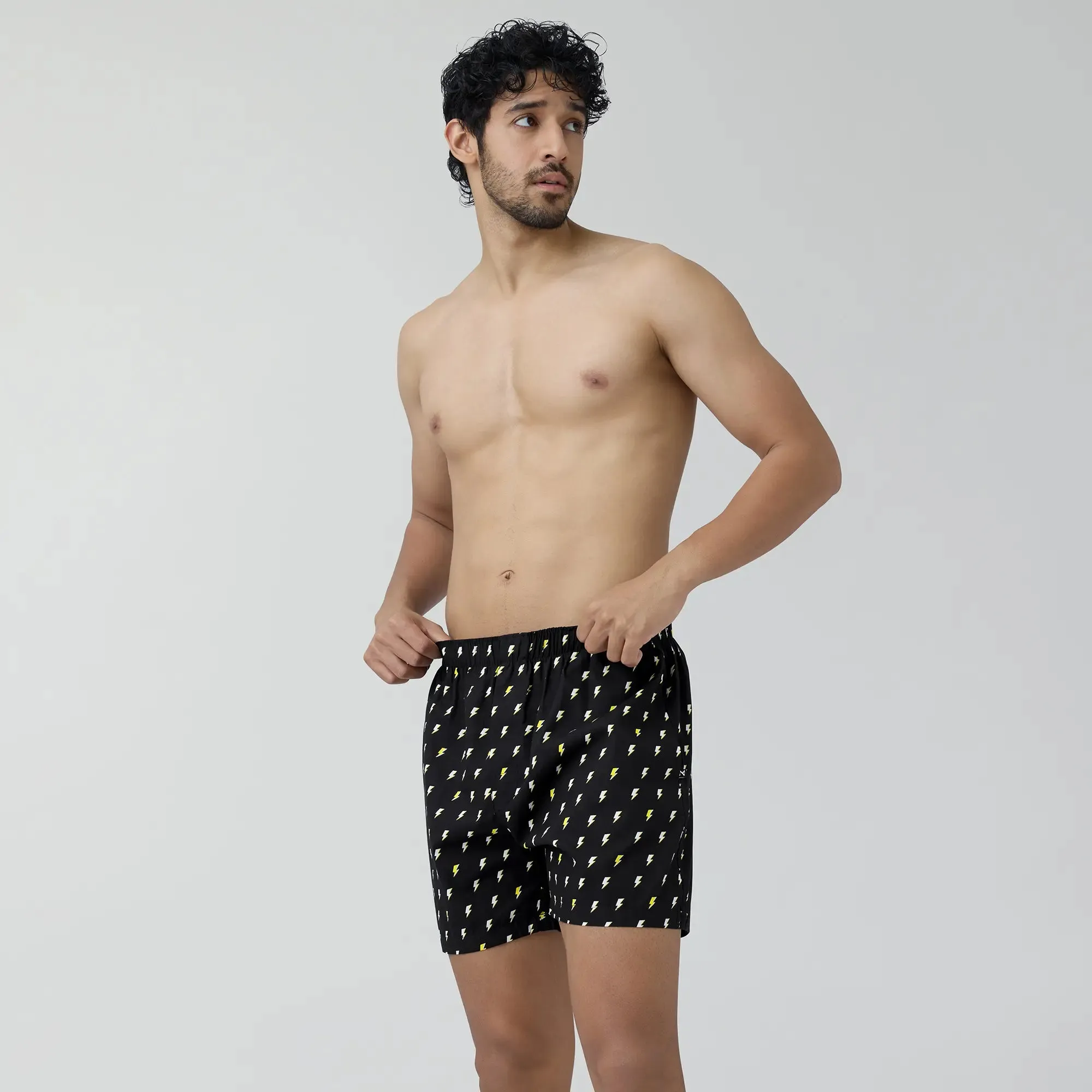 Remix Cotton Boxers Lightning Black