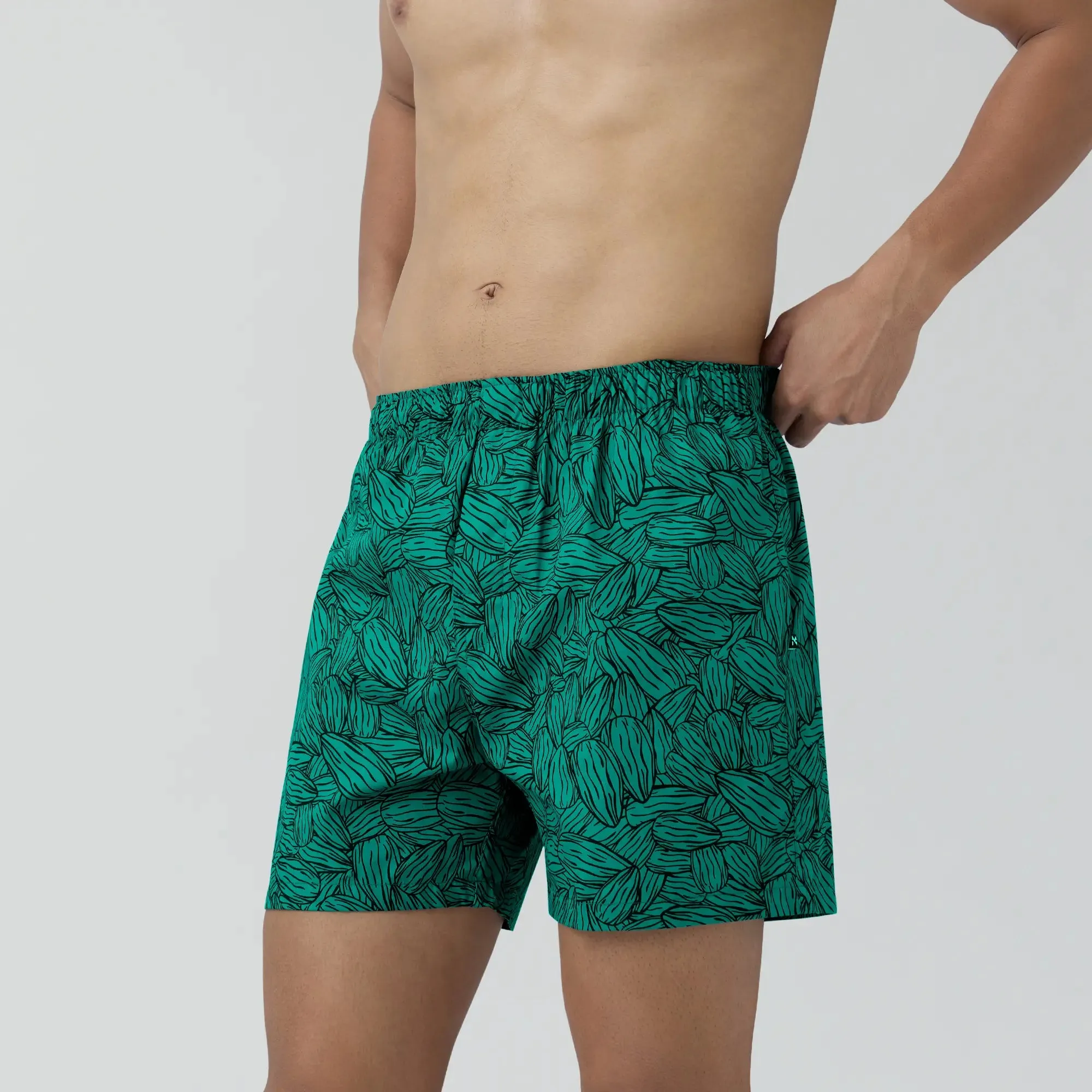 Remix Cotton Boxers Nutty Green