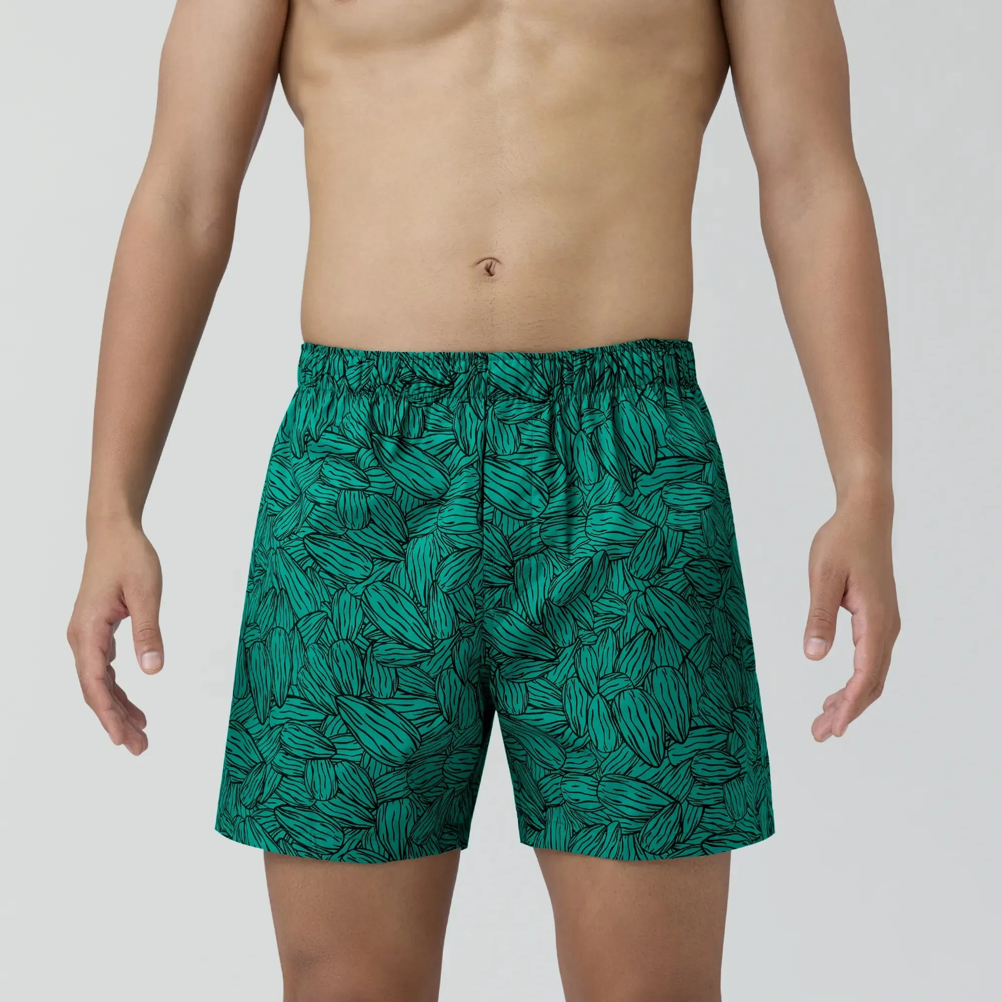 Remix Cotton Boxers Nutty Green