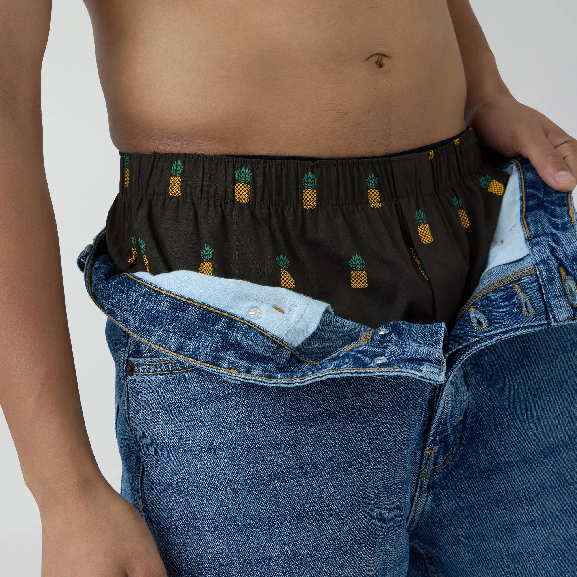 Remix Cotton Boxers Pineapple Black