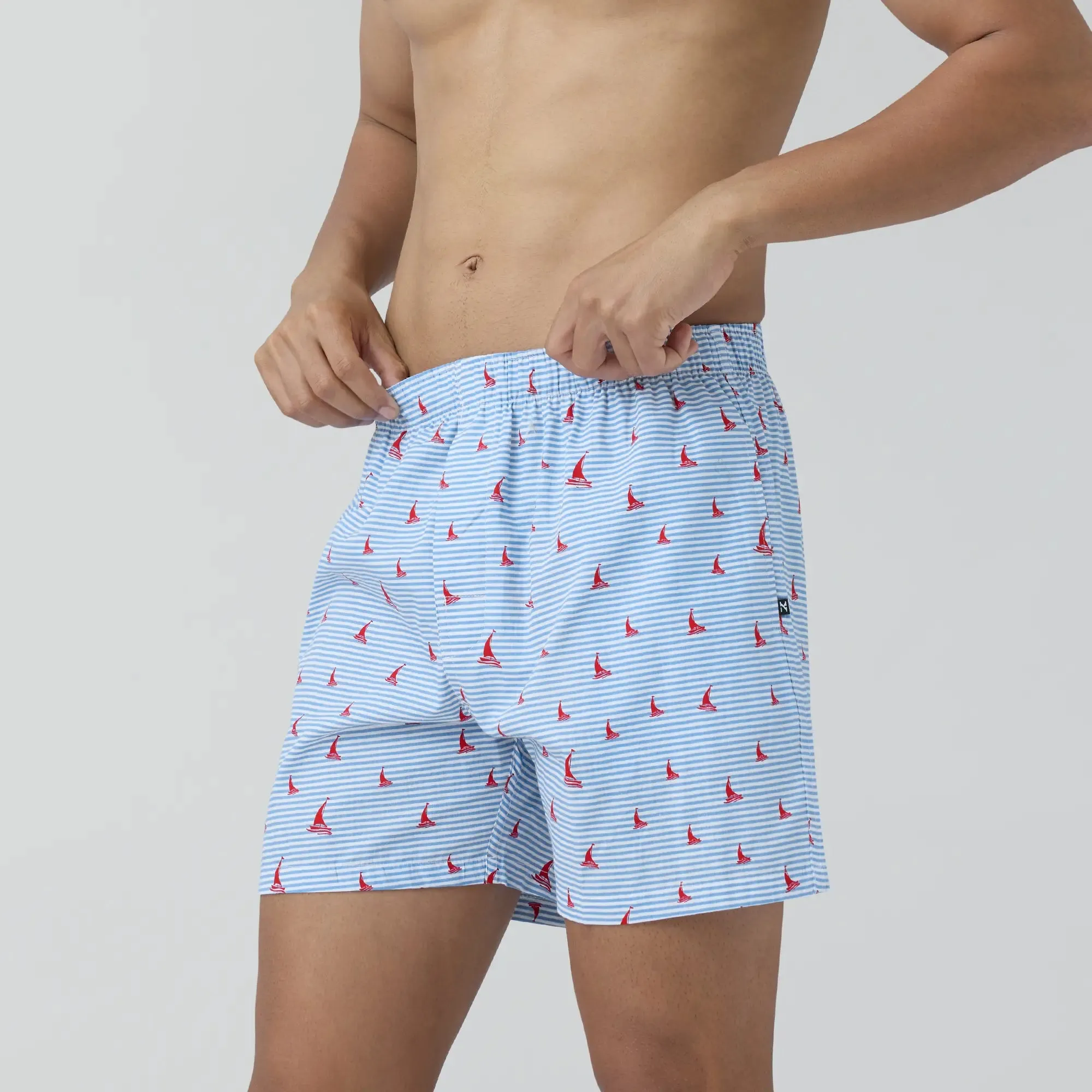 Remix Cotton Boxers Sailor Blue