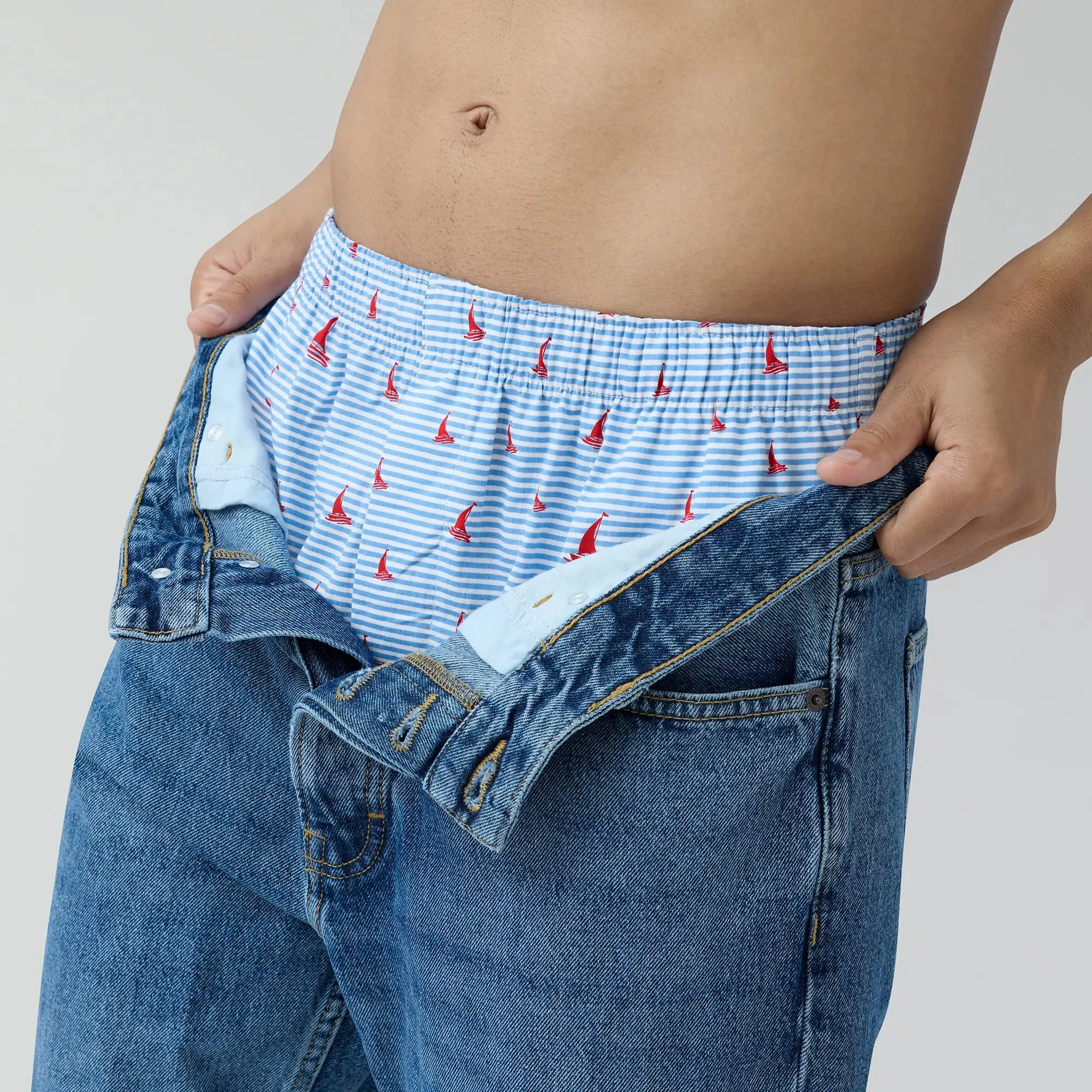 Remix Cotton Boxers Sailor Blue