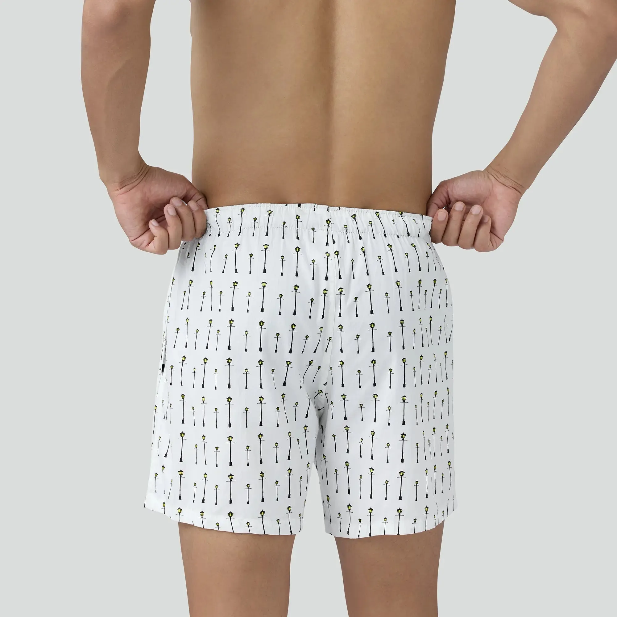 Remix Cotton Boxers Streetlight White