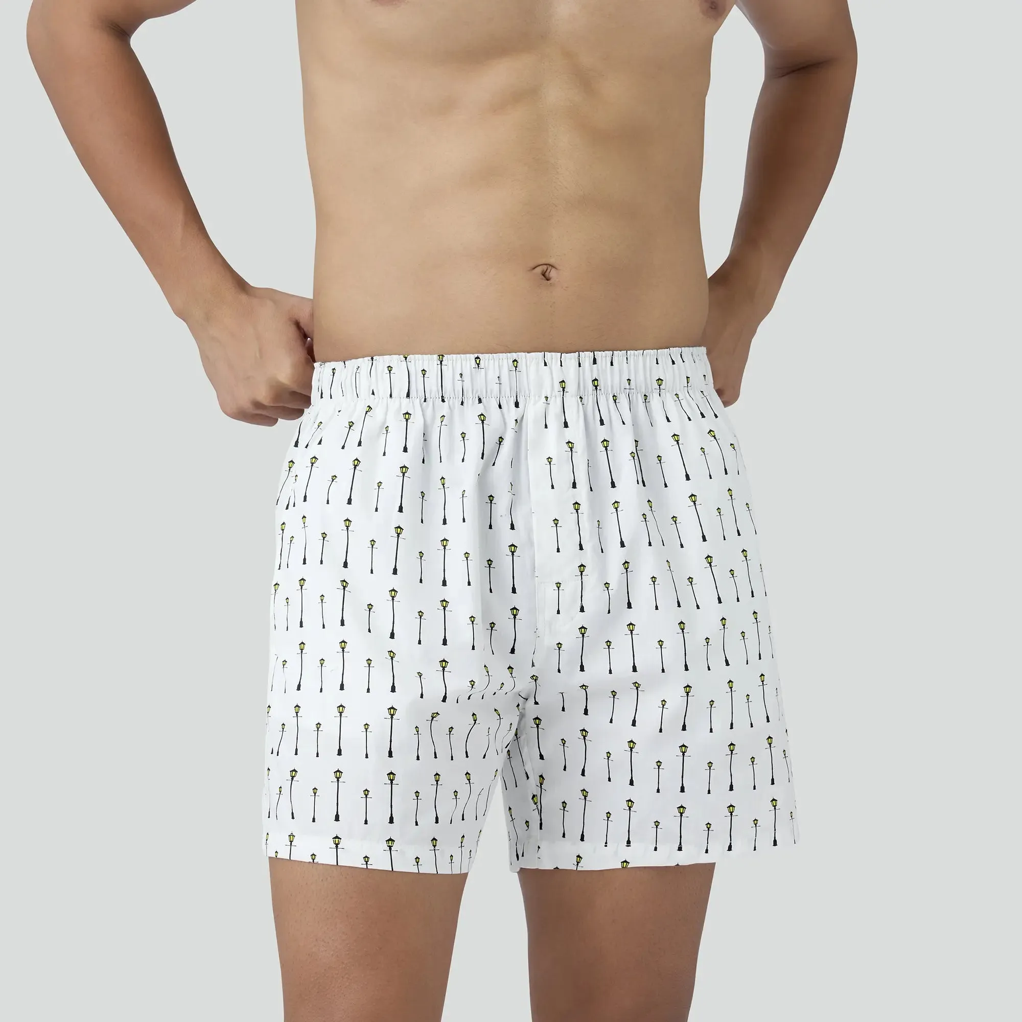 Remix Cotton Boxers Streetlight White