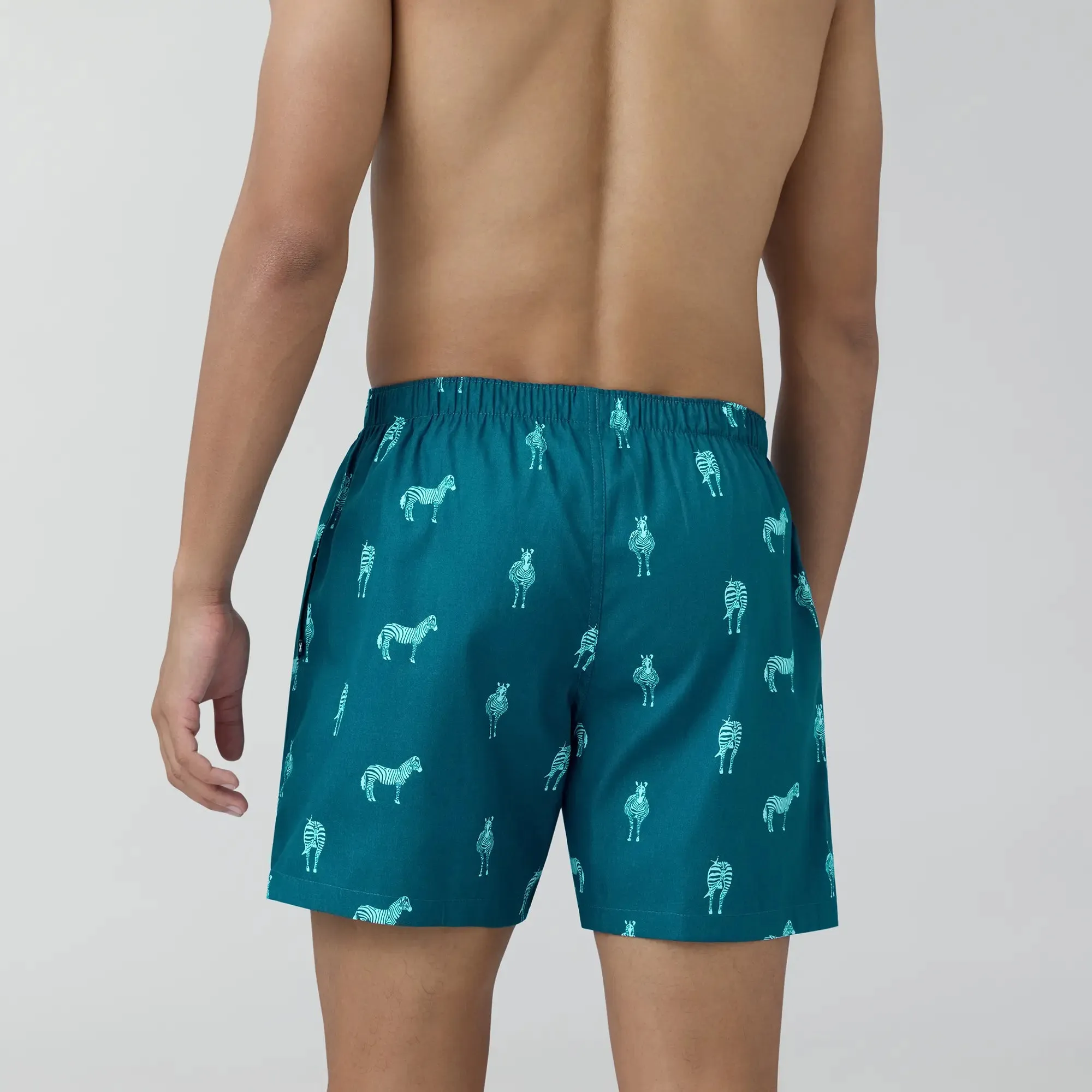 Remix Cotton Boxers Zebra Blue