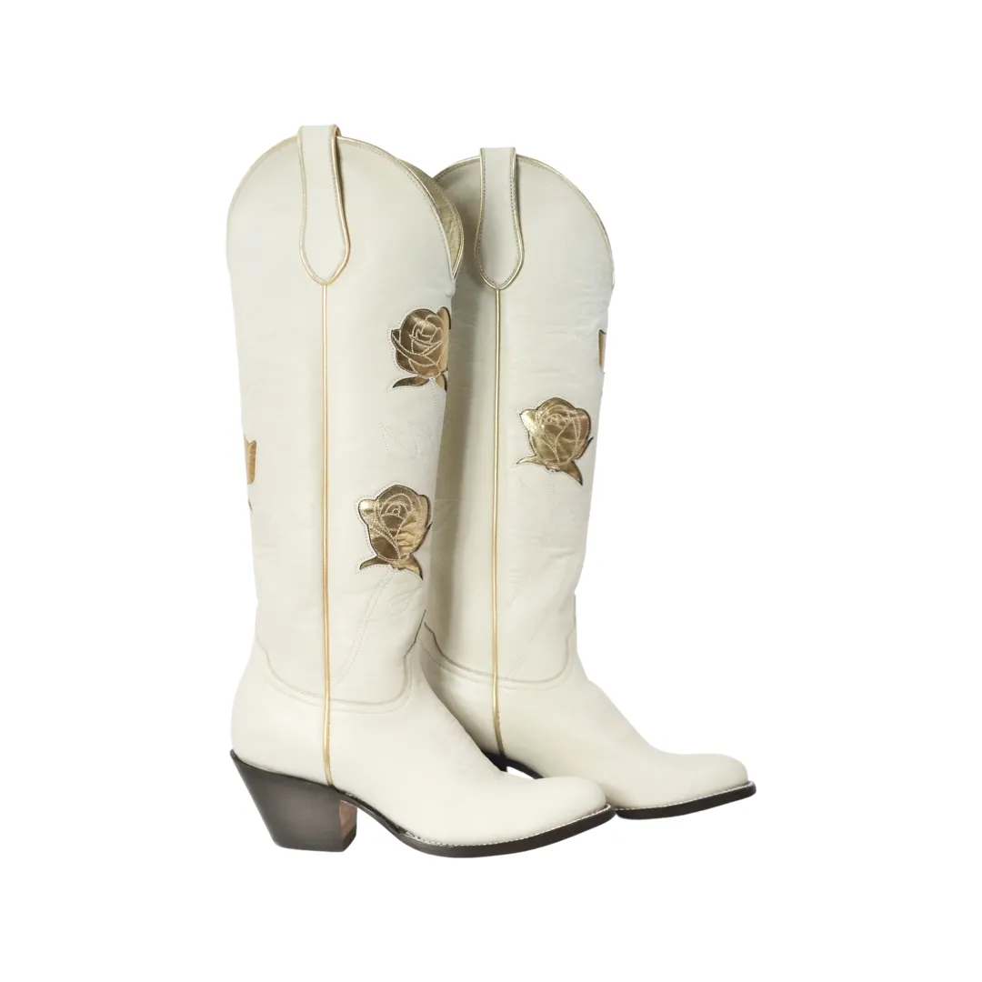 San Antonio Rose/ Cream  Gold Women's Cowboy Boot