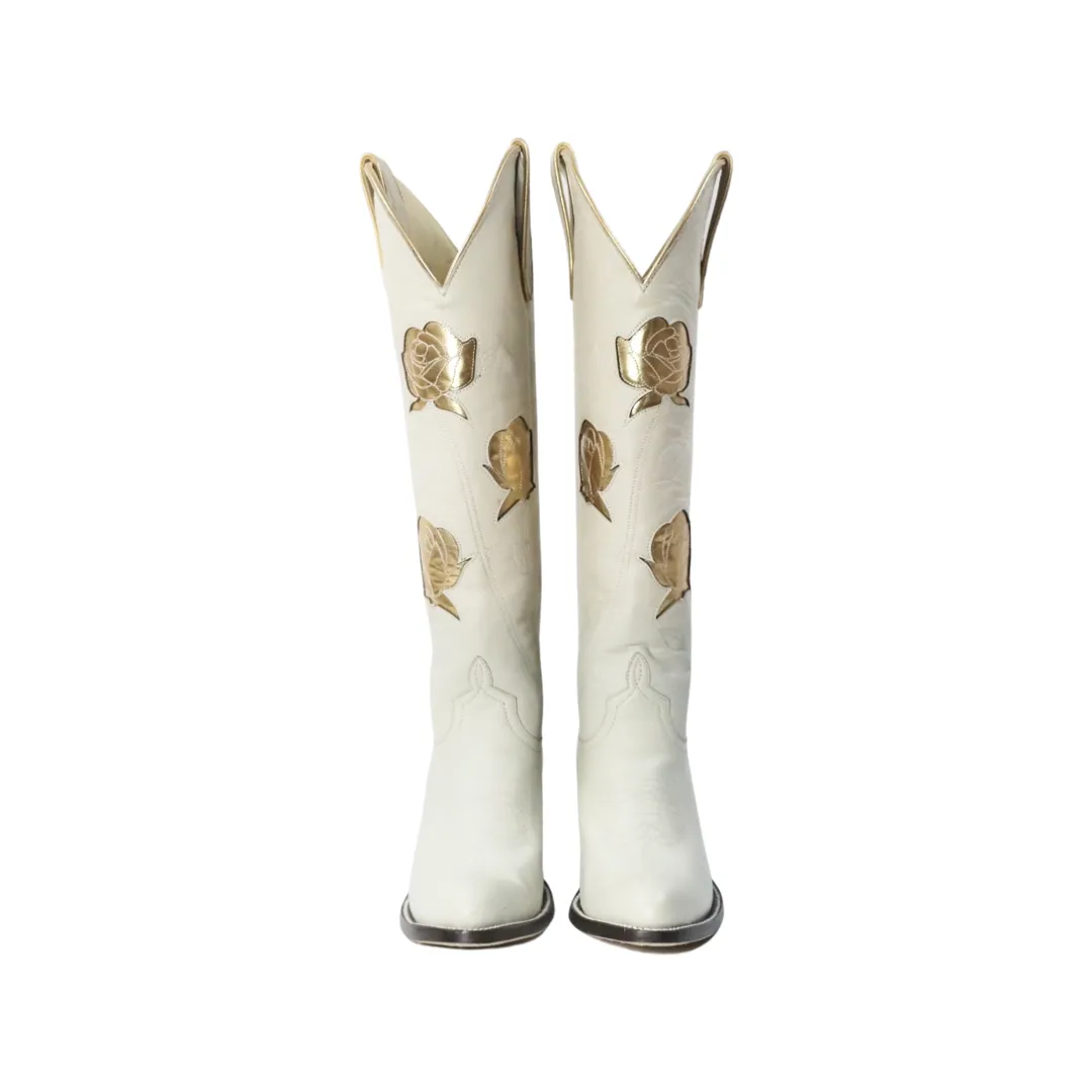 San Antonio Rose/ Cream  Gold Women's Cowboy Boot