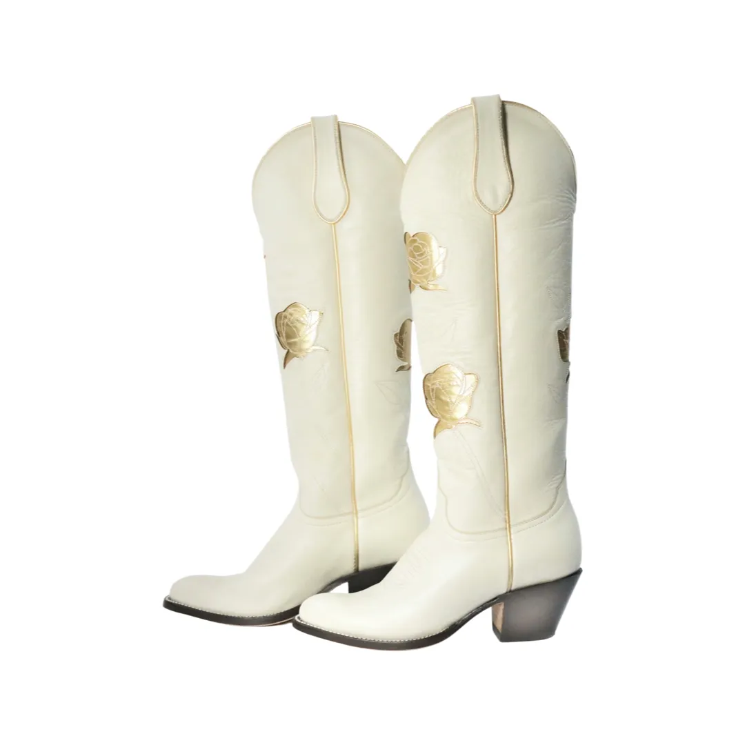 San Antonio Rose/ Cream  Gold Women's Cowboy Boot