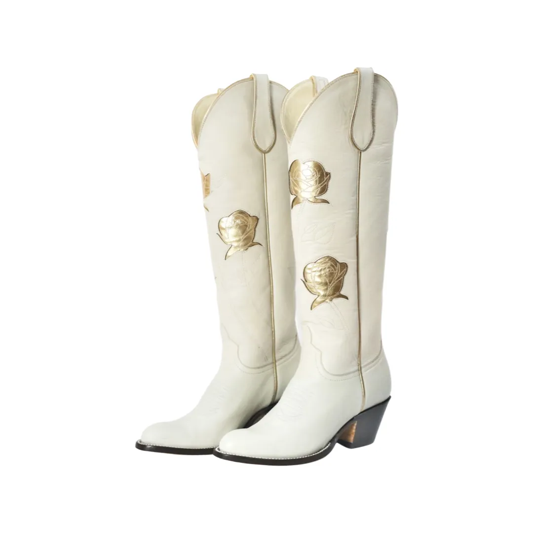 San Antonio Rose/ Cream  Gold Women's Cowboy Boot