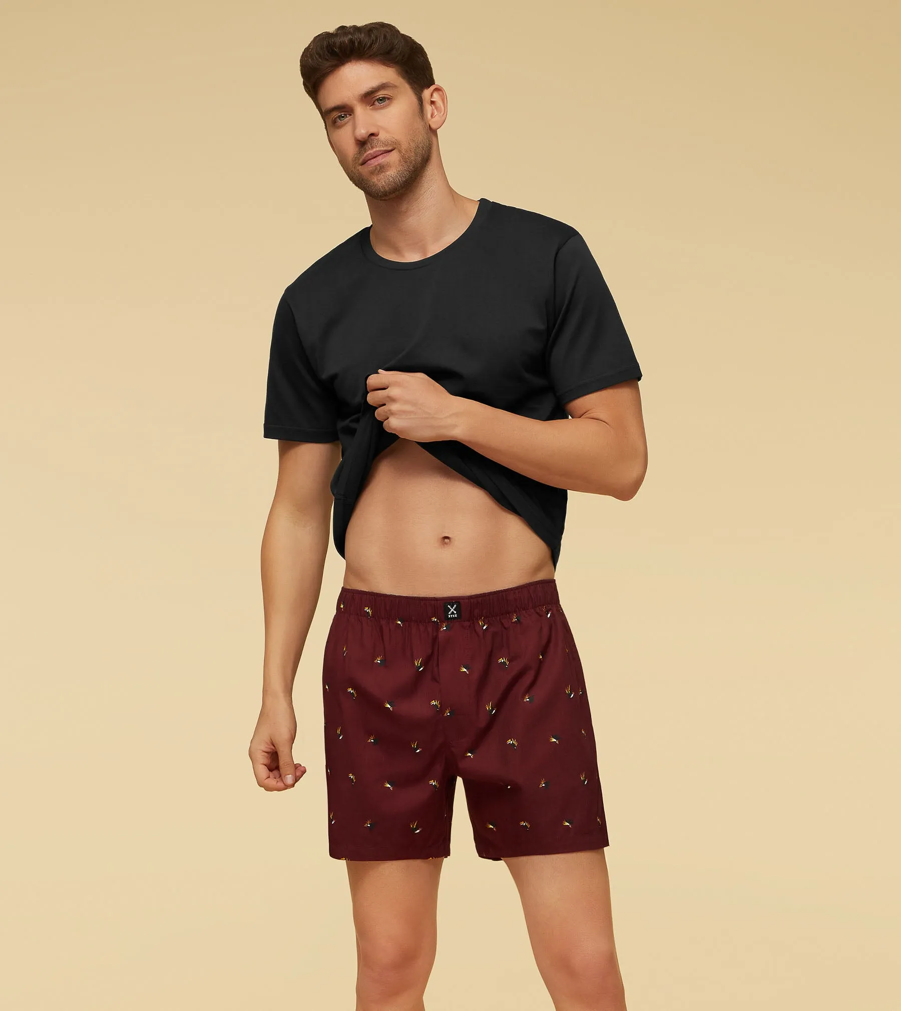 Savanna Cotton Boxers Hornbill Maroon