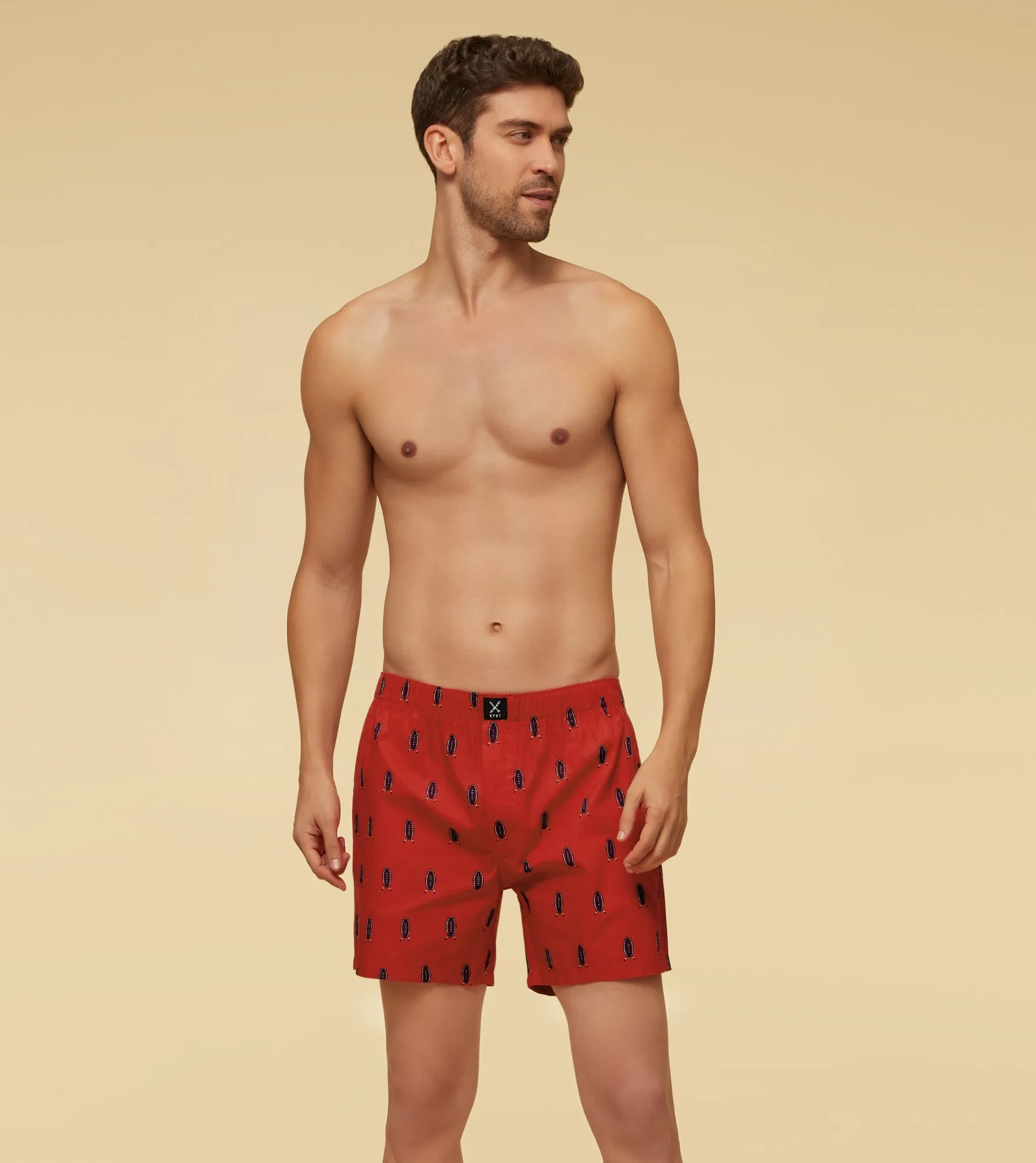 Savanna Cotton Boxers Shield Red