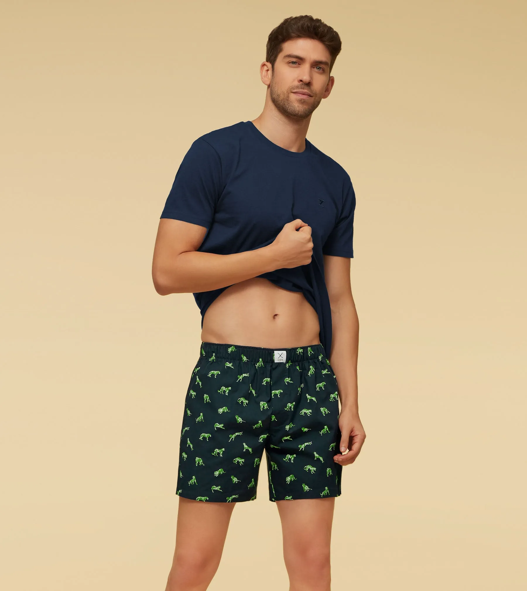 Savanna Cotton Boxers Wildcat Green