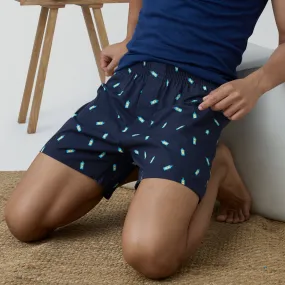 Splash Cotton Boxers - Gin Blue