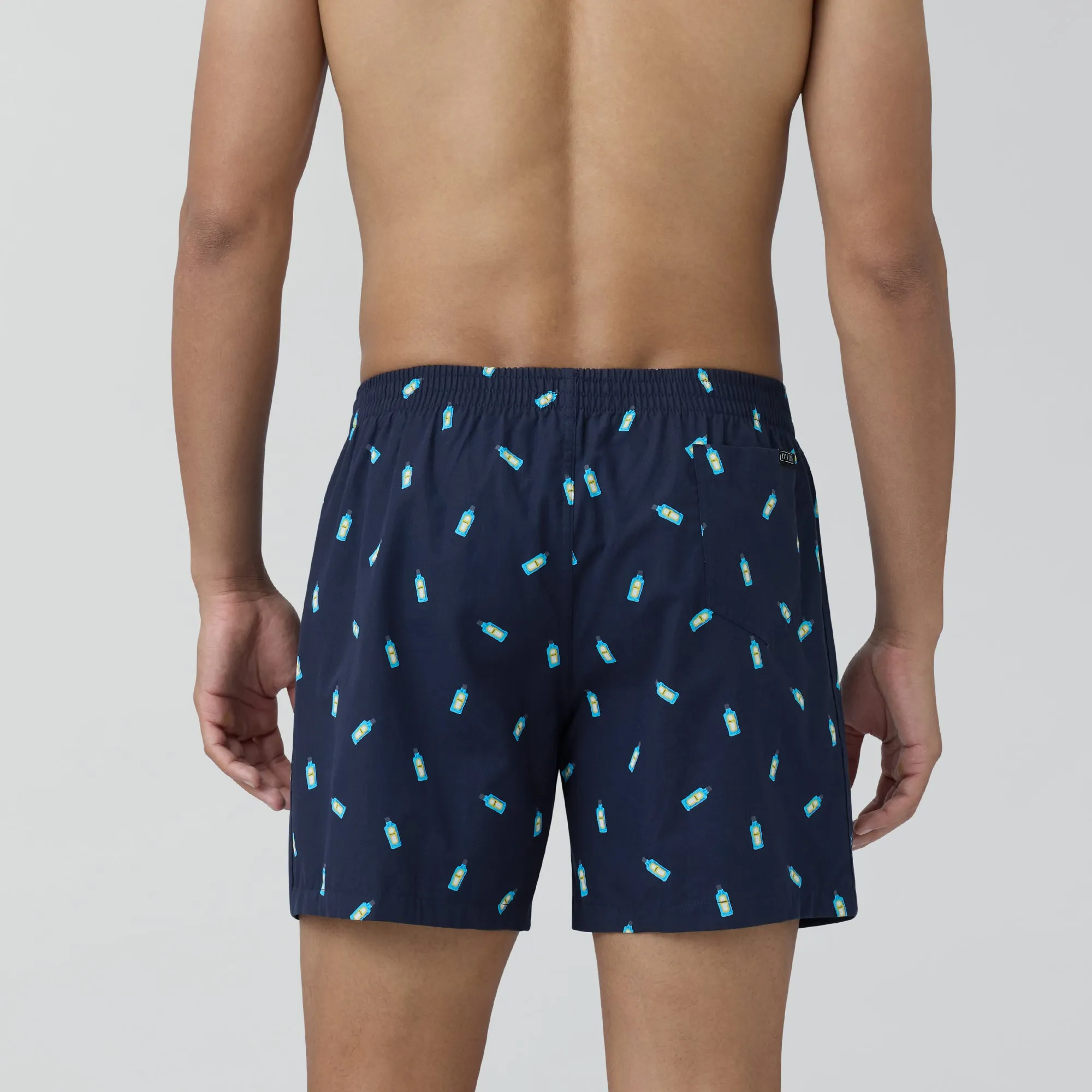 Splash Cotton Boxers - Gin Blue