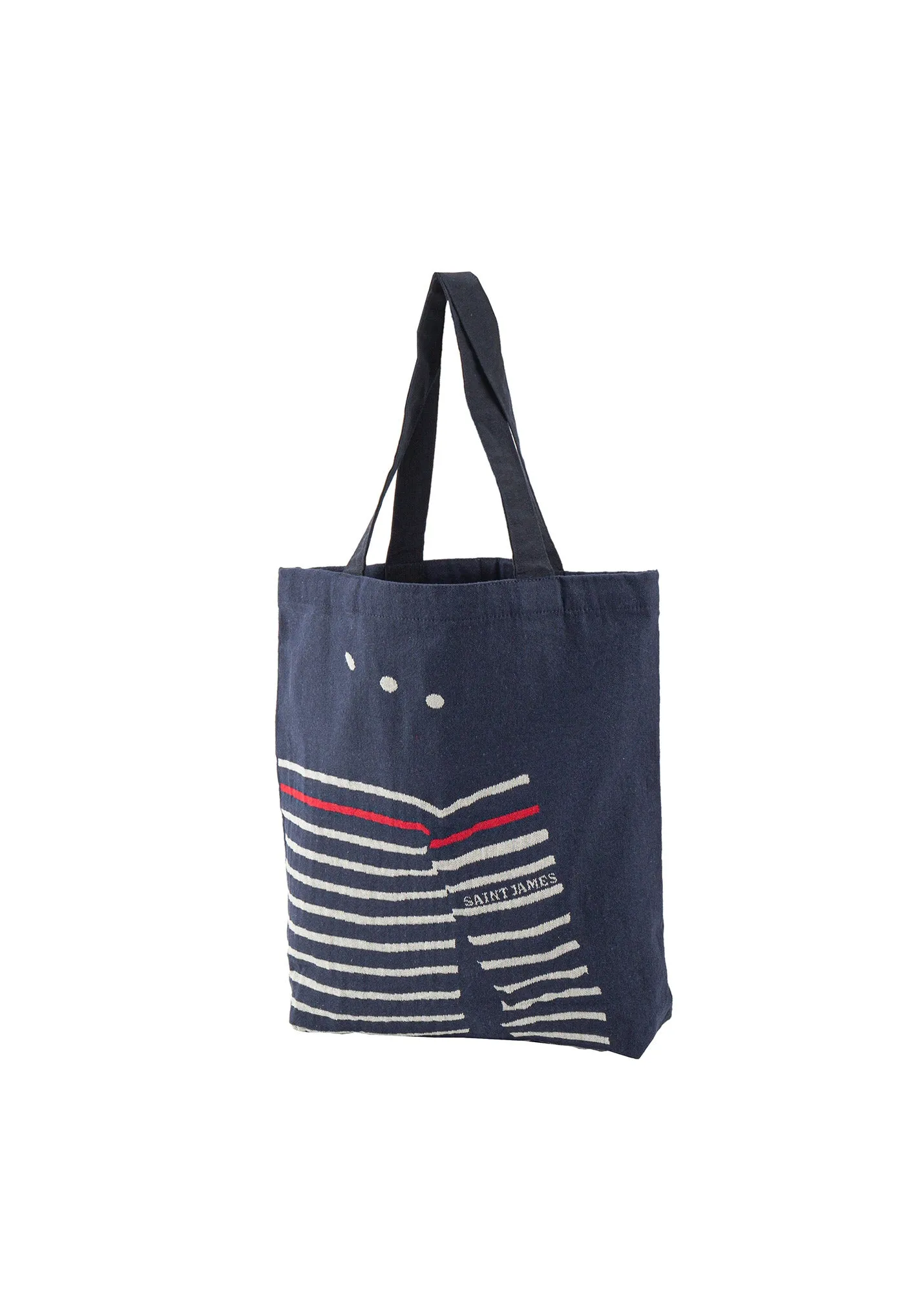 STRIPED TOTE BAG - Tote Bag in Recycled Cotton (NAVY / ECRU)